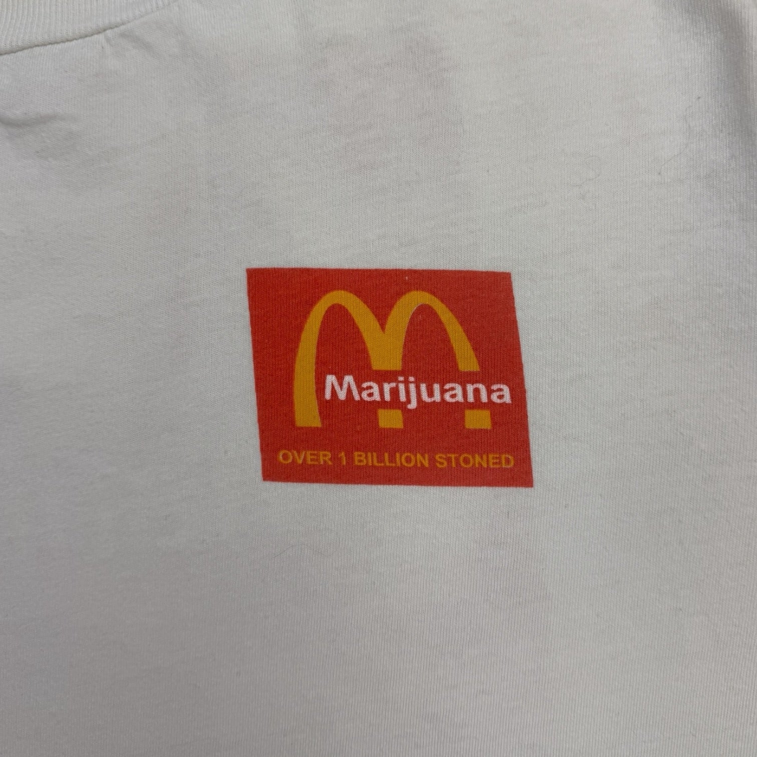 Vintage Marijuana ‘Over 1 Billion Stoned’ Spoof Tee White