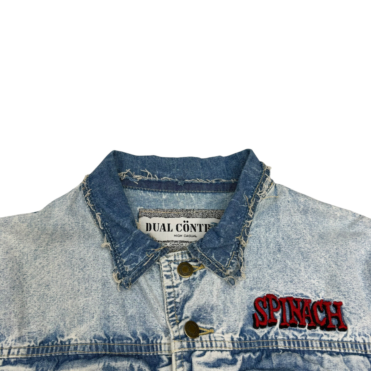 Vintage Popeye Spinach “I Yam What I Yam” Light Denim Jacket Blue