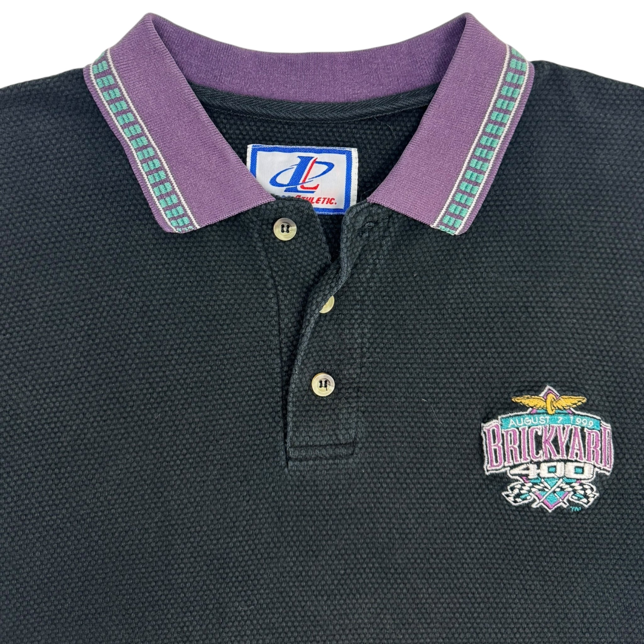 1999 Brickyard 400 Racing Waffle Knit Polo Shirt