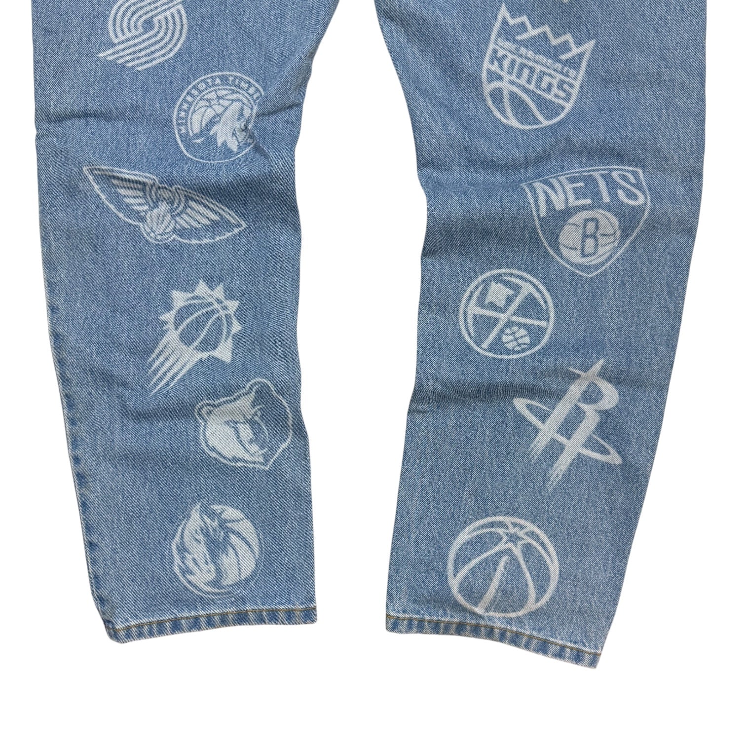 Octobers Very Own NBA Logo Denim Pants Light Wash