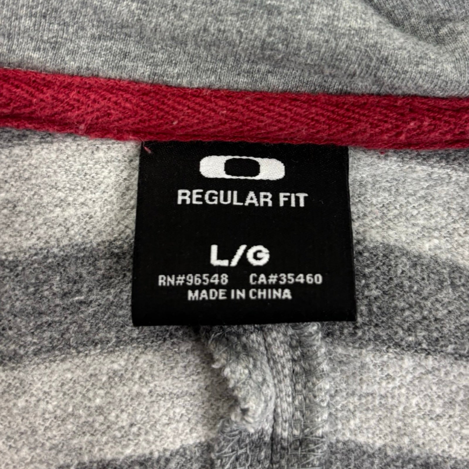 Y2K Oakley Striped Full-Zip Hoodie Grey