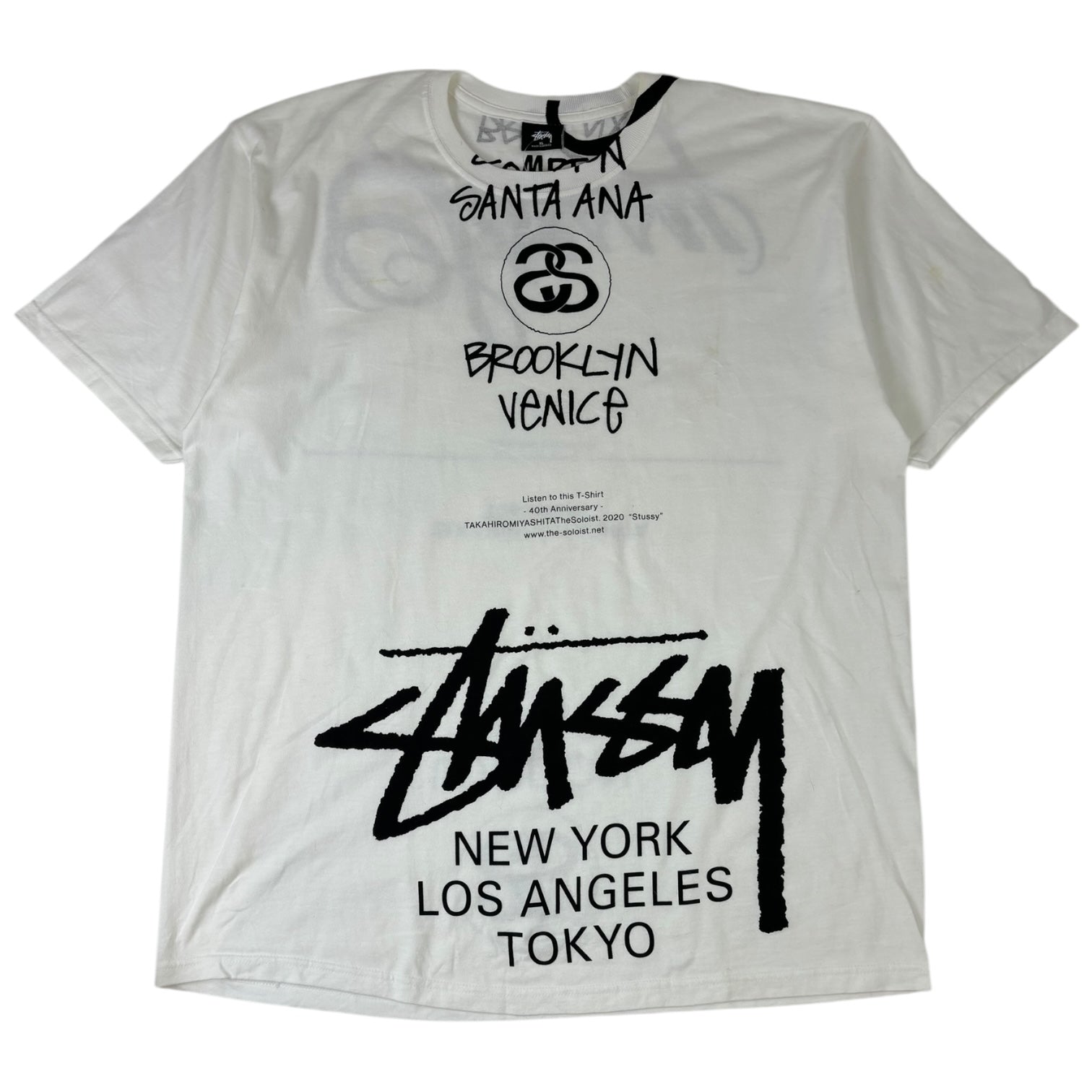 Stussy x Takahiro Miyashita The Soloist World Tour Collection T-Shirt White
