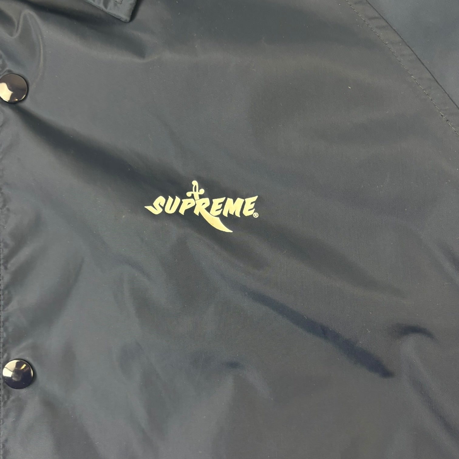 2005 Supreme Skull & Sword Pirate Coaches Jacket Navy