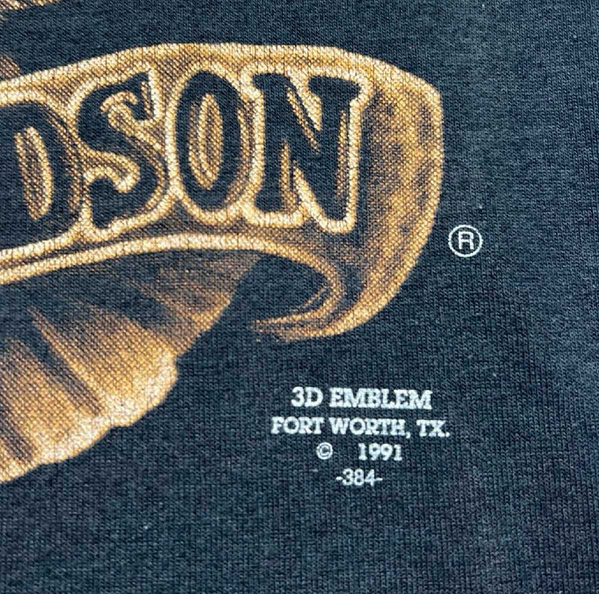 Vintage 1991 Harley Davidson 3D Emblem Live To Ride Tee Black