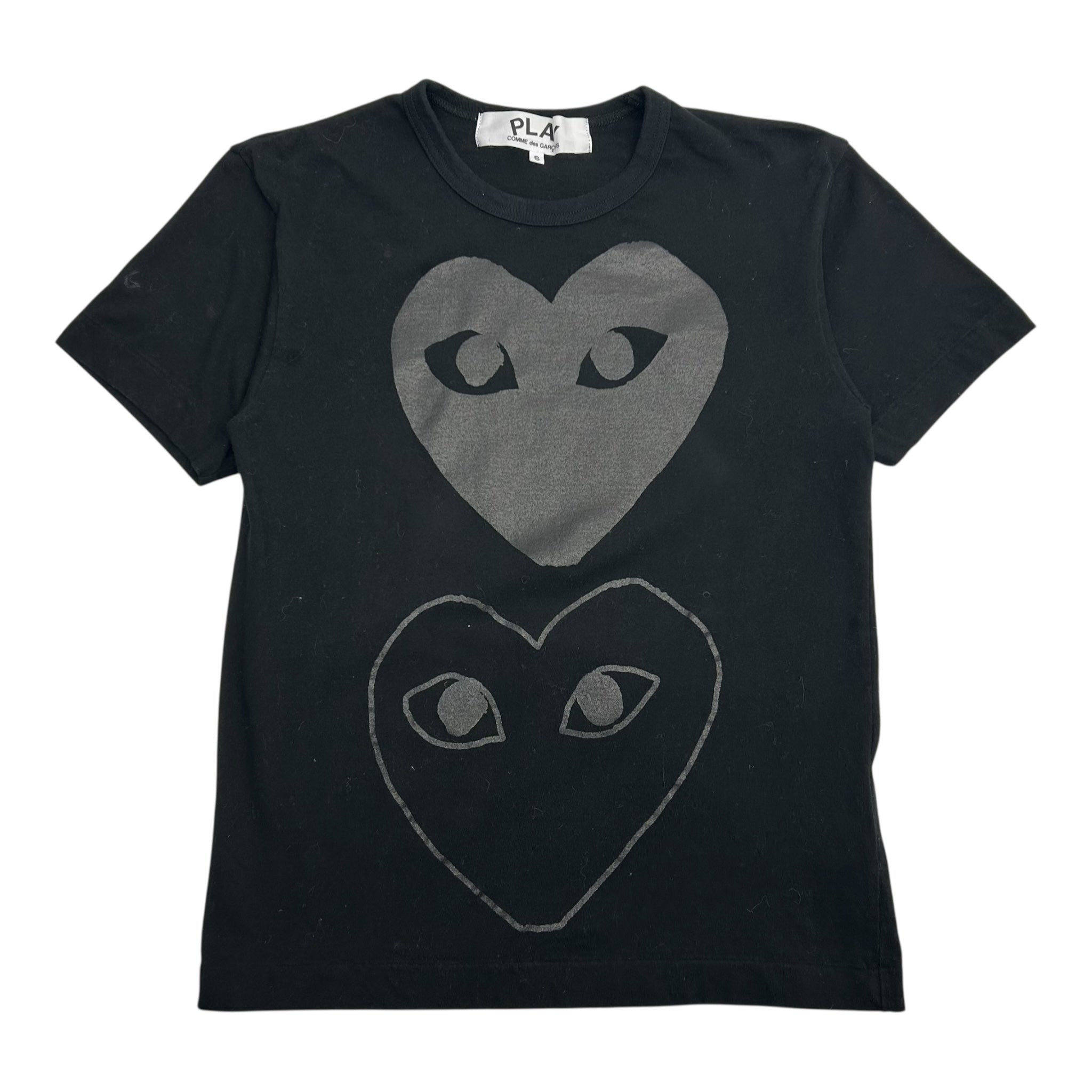 Comme Des Garçon Double Heart Tee Black