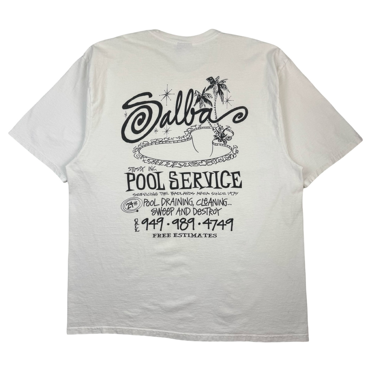 Stussy Pool Service Pigment Dyed Tee Natural