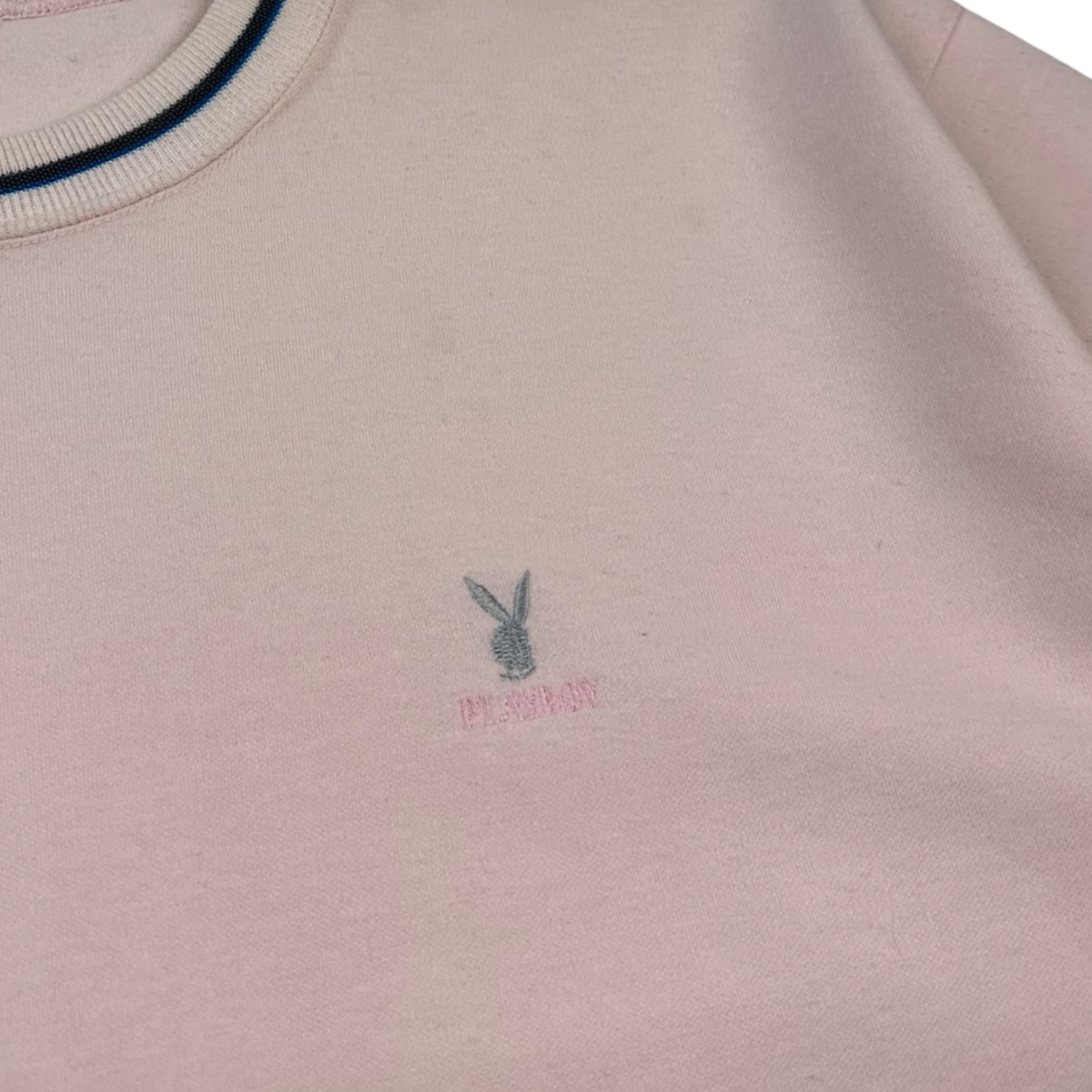 Vintage Playboy Embroidered S/S Sweat T-Shirt Pink