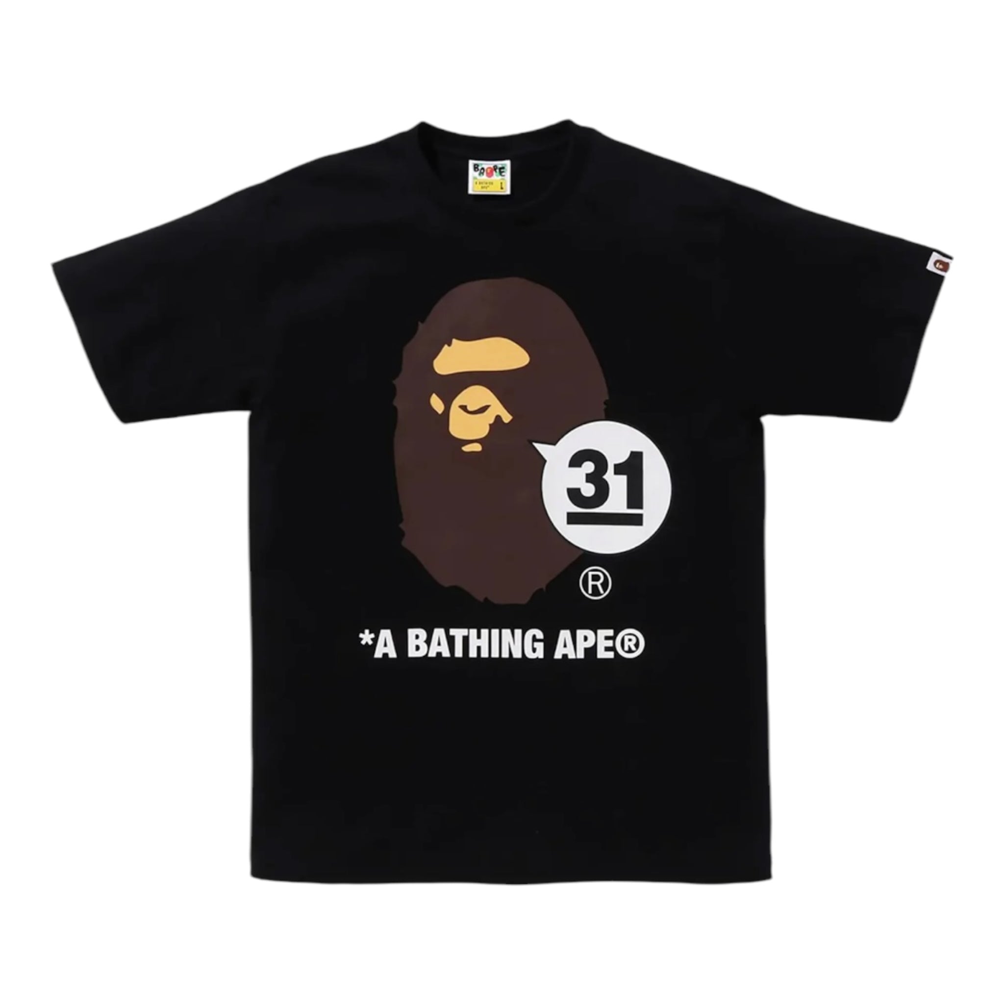 BAPE A Bathing Ape 31st Anniversary Ape Head Tee Black