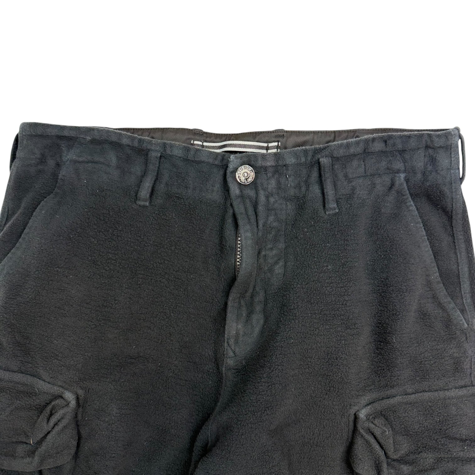 Stone Island Cotton Fleece Cargo Sweatpants Black