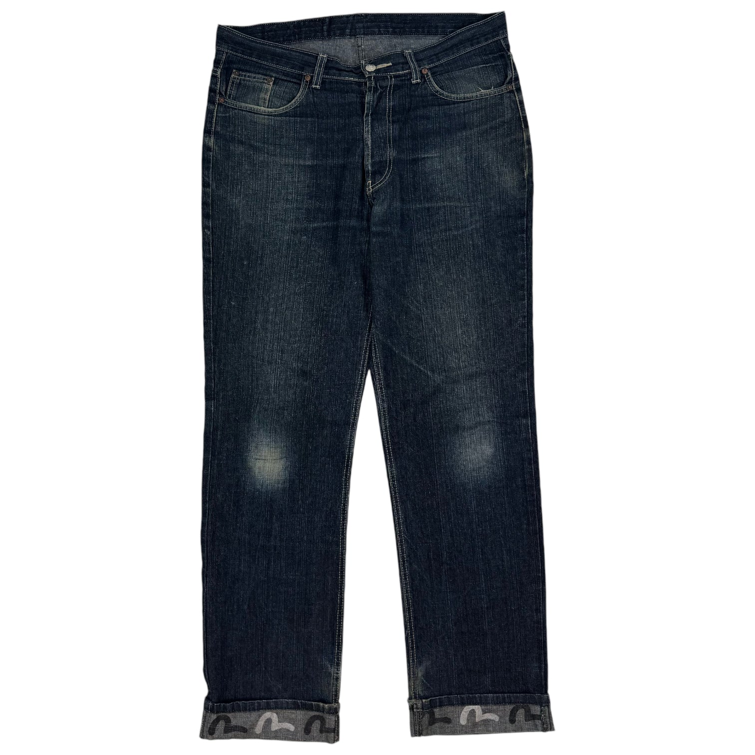 Evisu Indigo Cuff Seagull Jeans