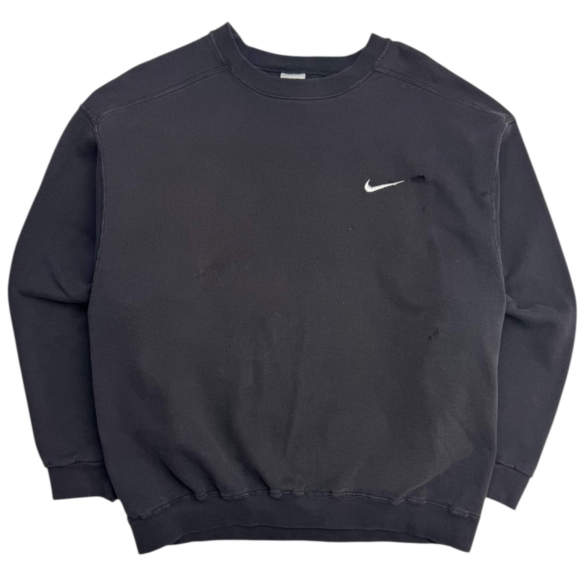 Vintage 90s Nike Pocket Swoosh Crewneck Faded Black