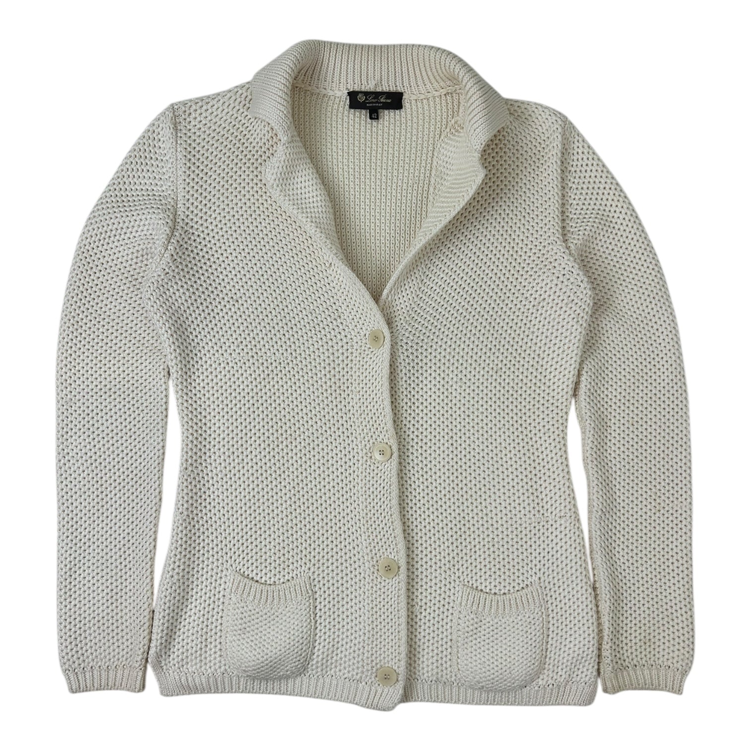Loro Piana Napier Knit Cardigan Cream