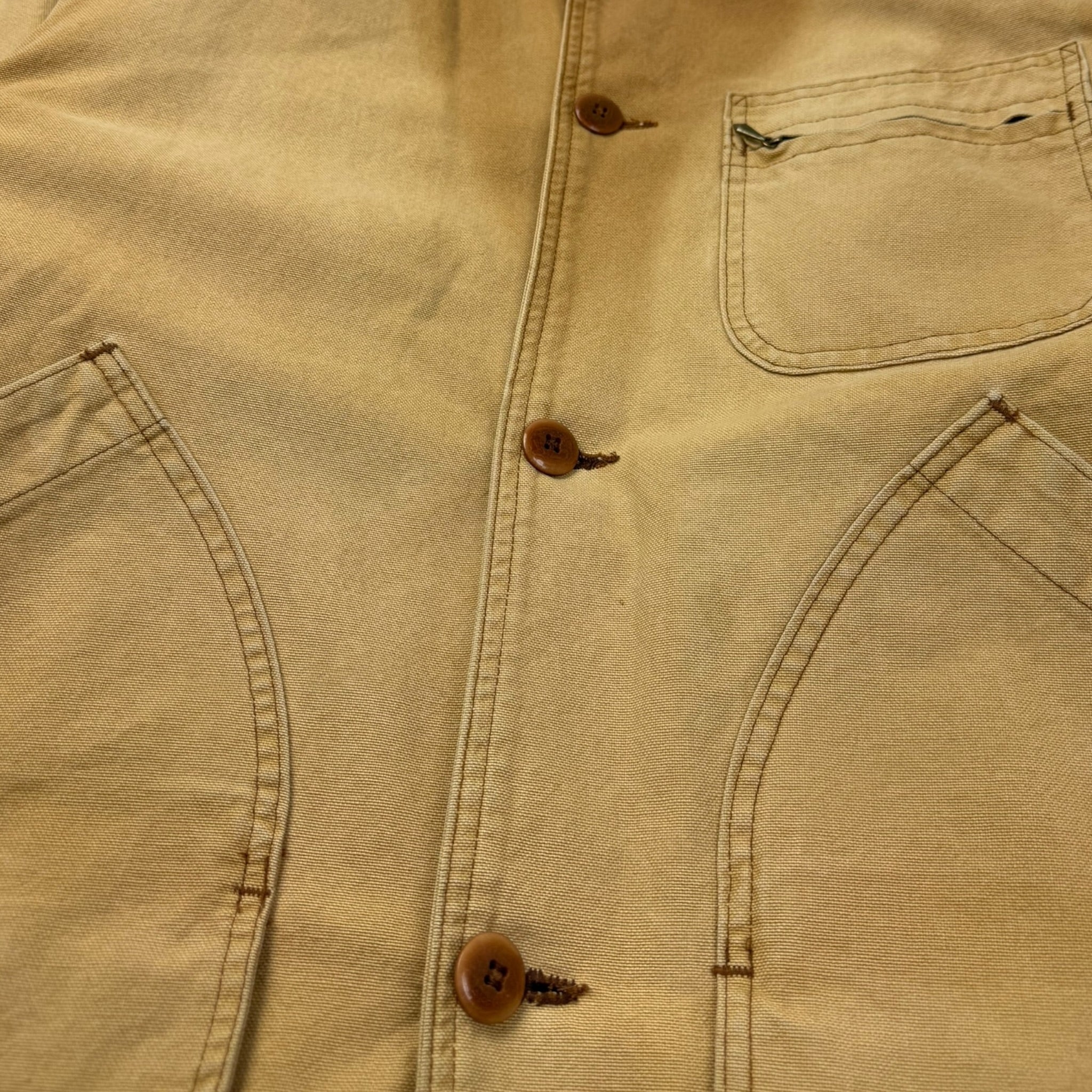 Vintage L.L. Bean Farm Coat Jacket Cream Faded Tan