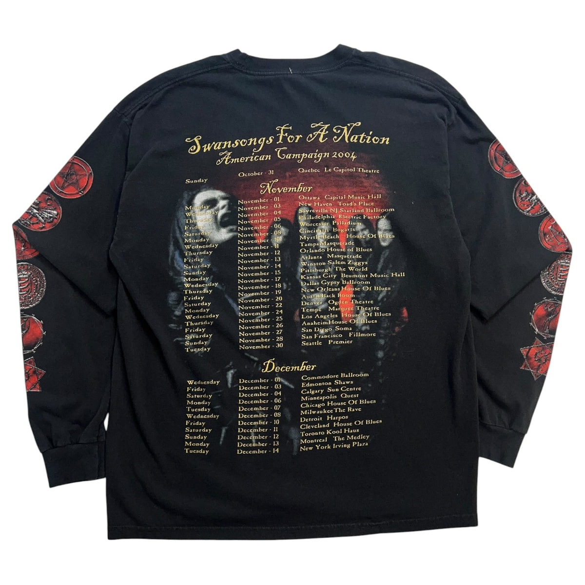 Vintage 2004 Cradle of Filth “Swansongs For A Nation” Long Sleeve T-Shirt Black