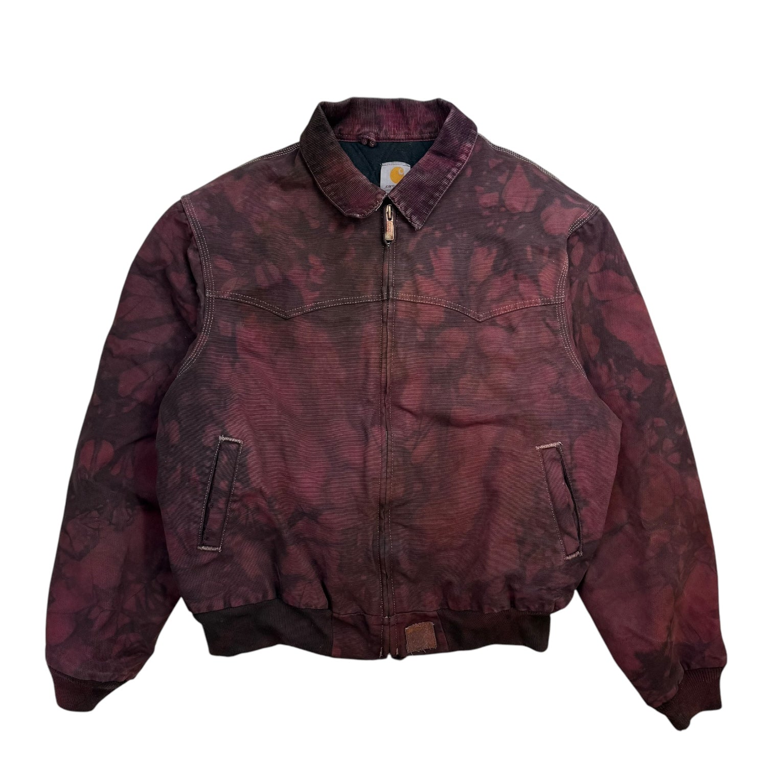 Vintage Carhartt Santa Fe Jacket Tie Dye Maroon