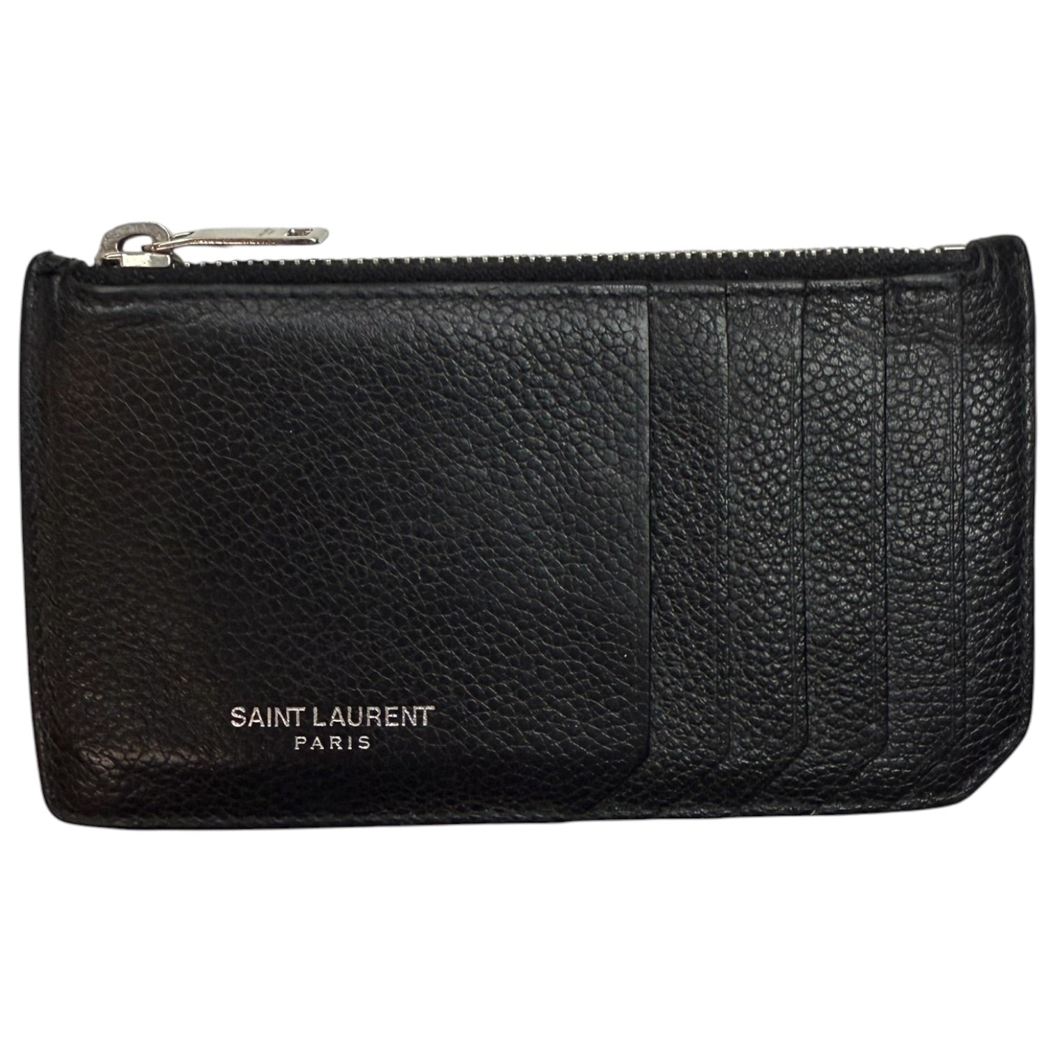 Saint Laurent Fragments Zipper Card Holder Black