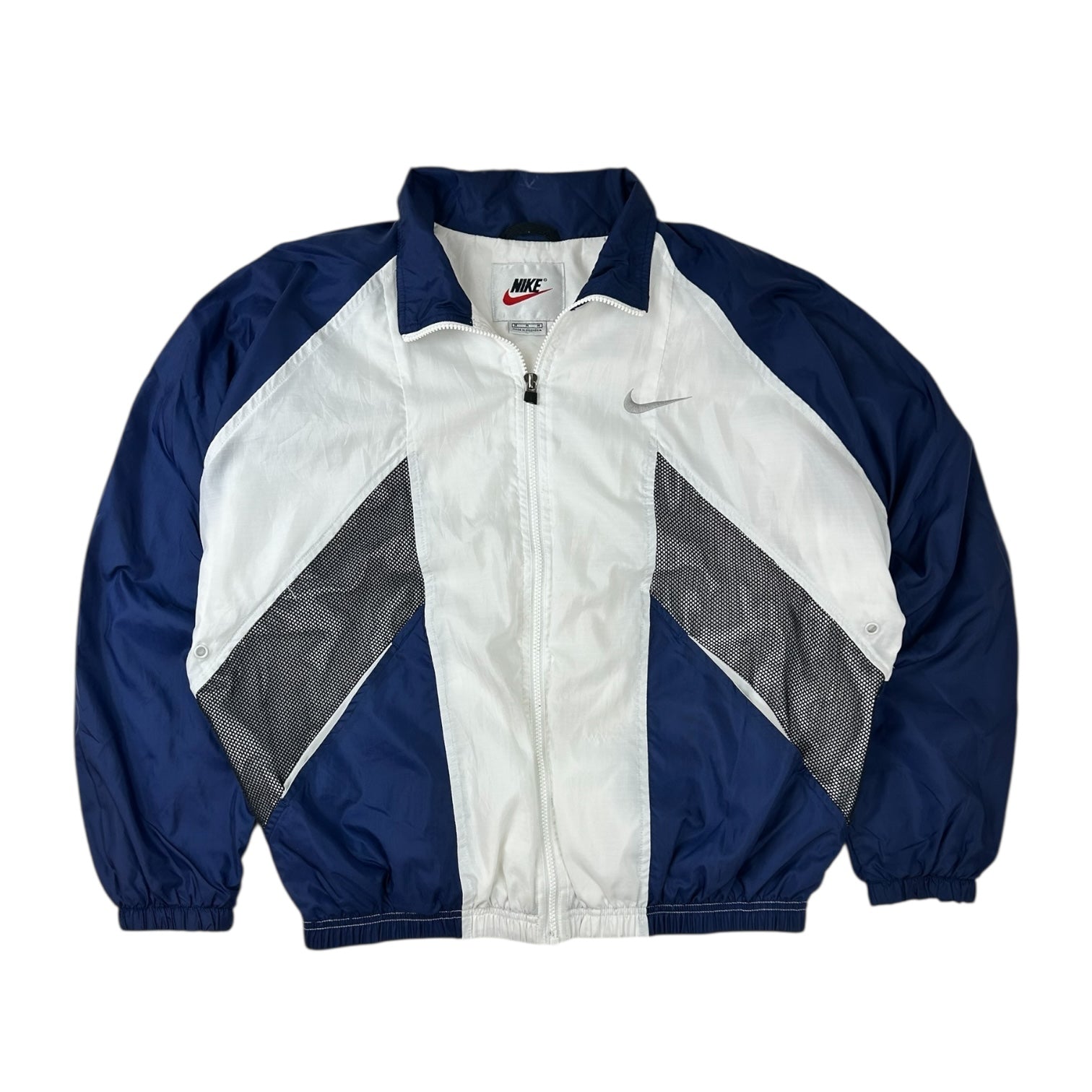 Vintage Nike Windbreaker Jacket White/Navy/Silver