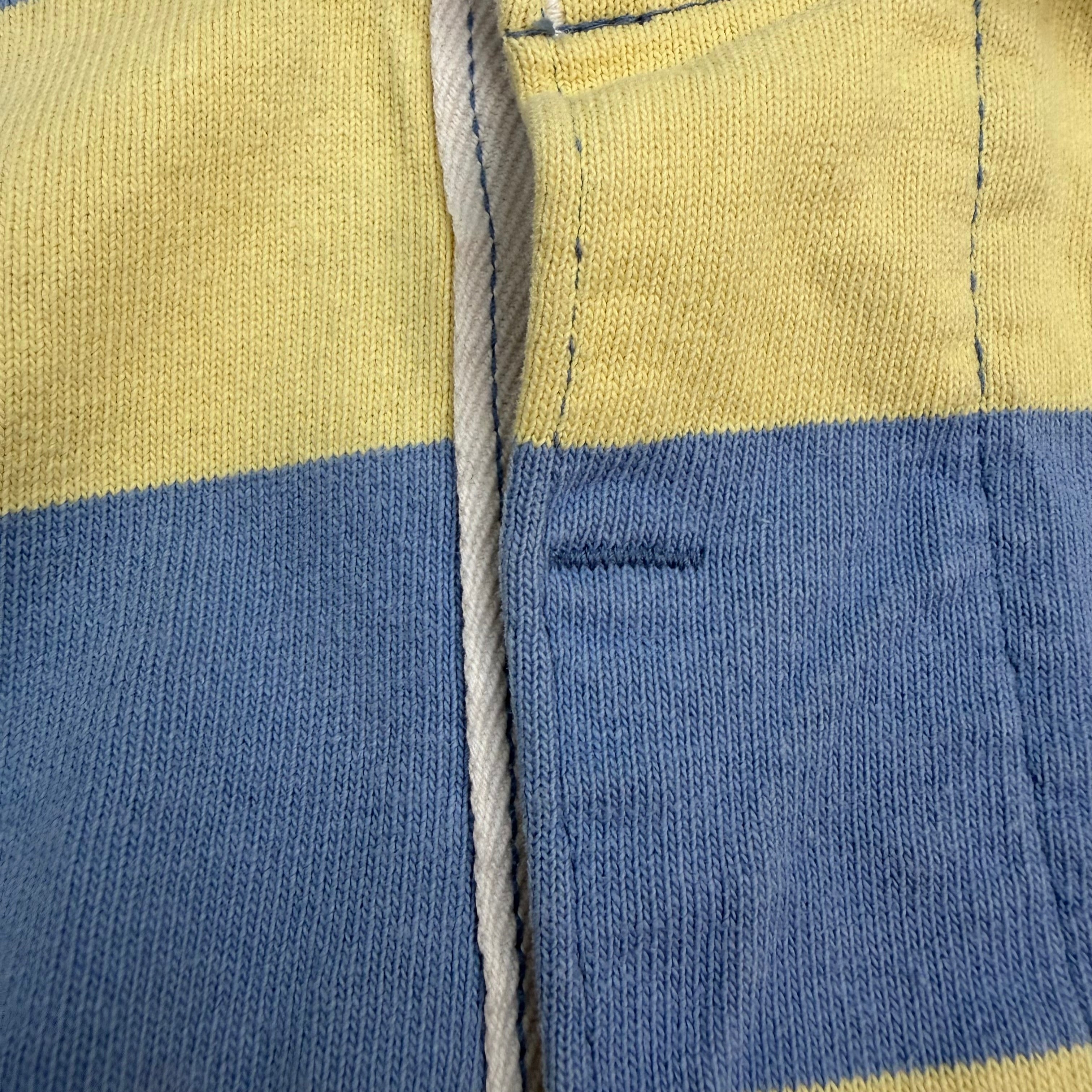 Vintage Polo Ralph Lauren Striped Rugby Longsleeve Polo Yellow/Blue