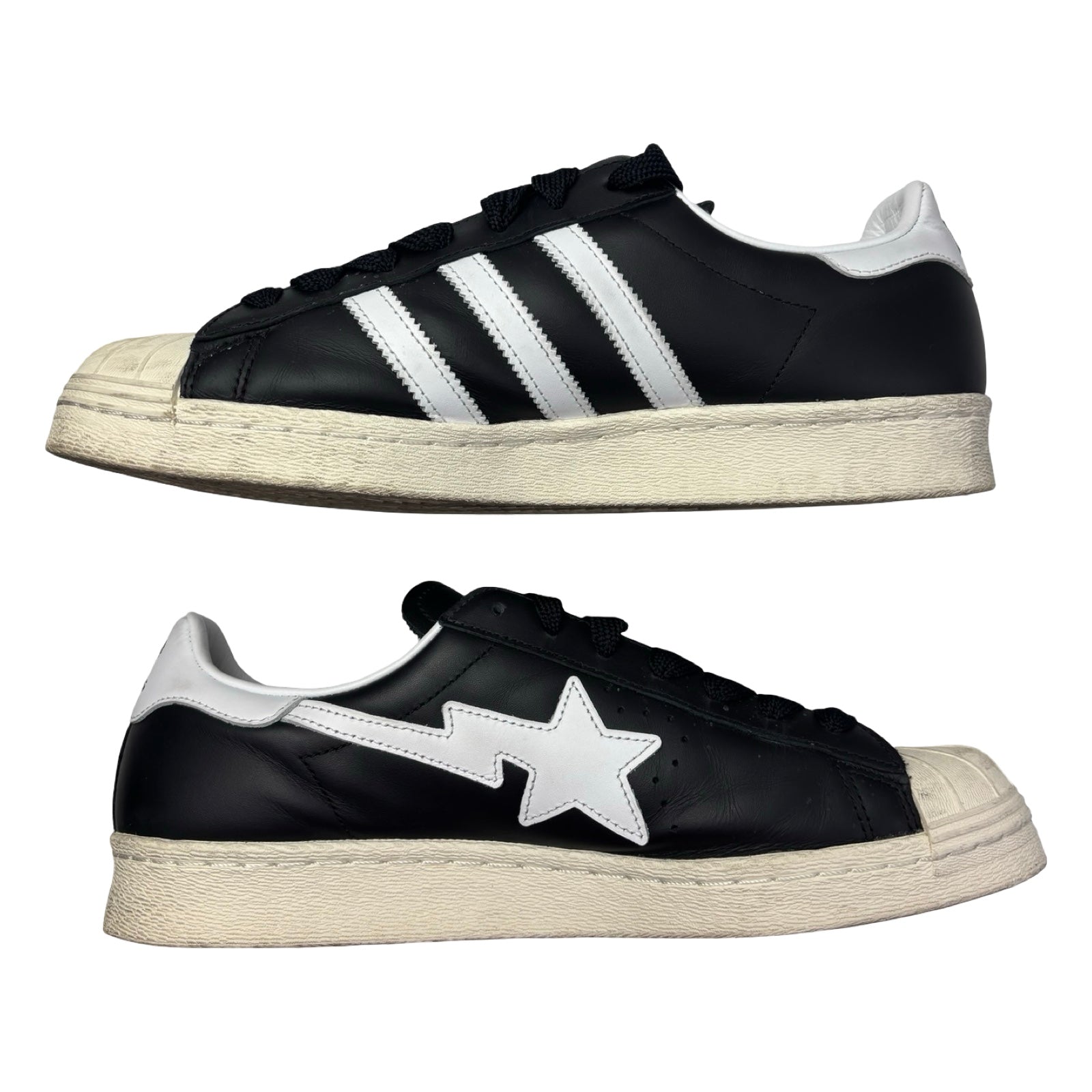 Bape x Adidas Superstar 80s Black White Gold (2022) (Used)