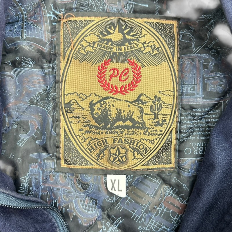 Vintage PE Suede Bomber Jacket Navy