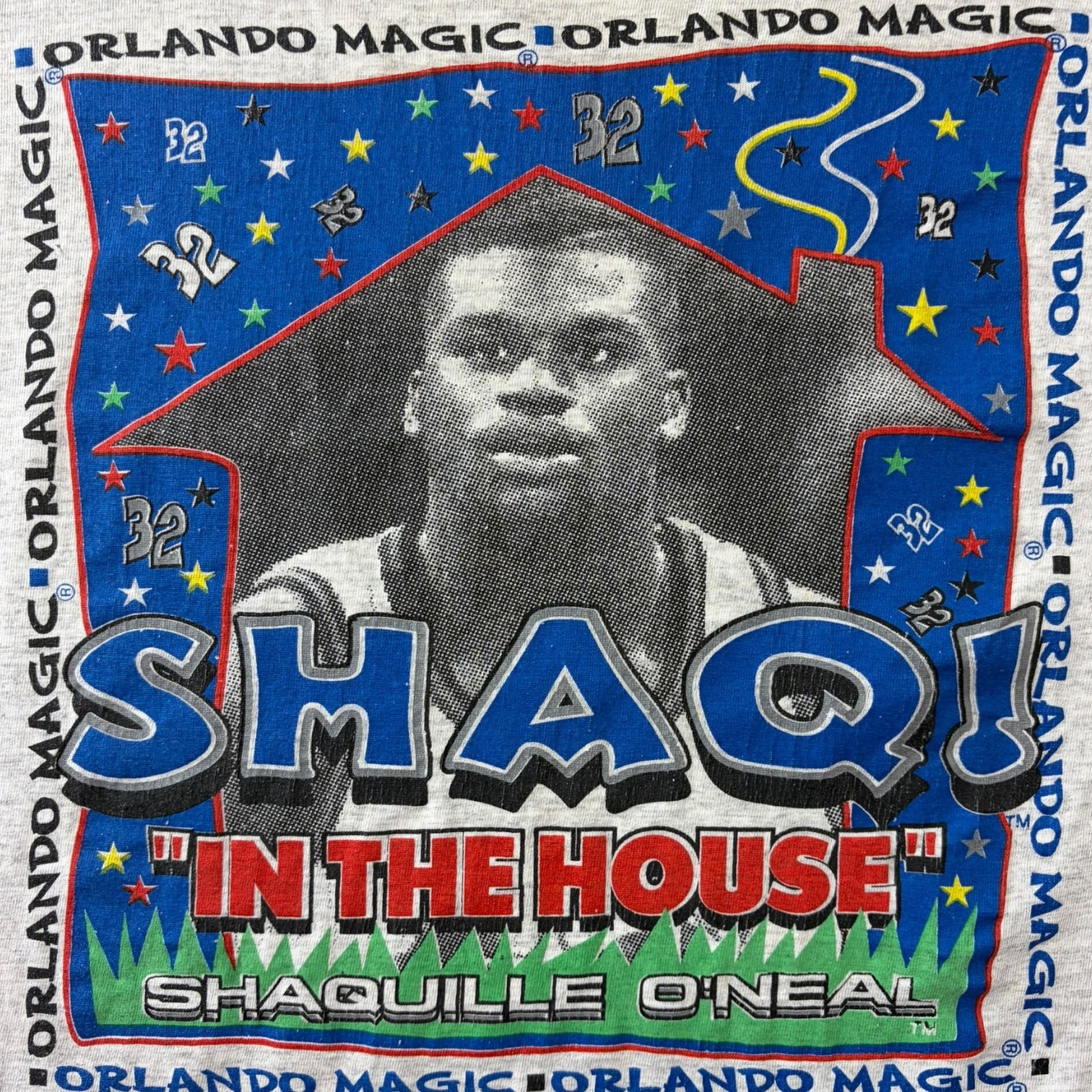 Vintage Logo7 Orlando Magic Shaq T-Shirt Grey