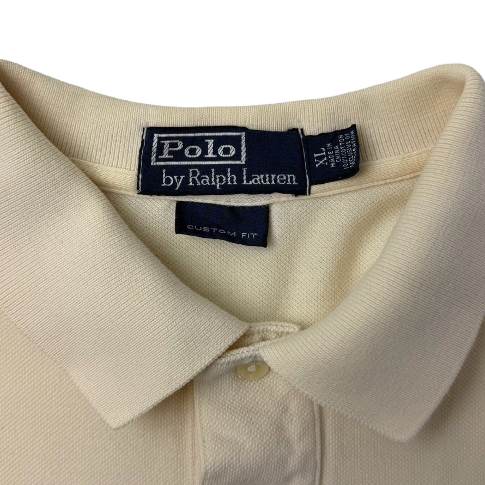 Vintage Polo Ralph Lauren Equestrian Badge Polo Beige