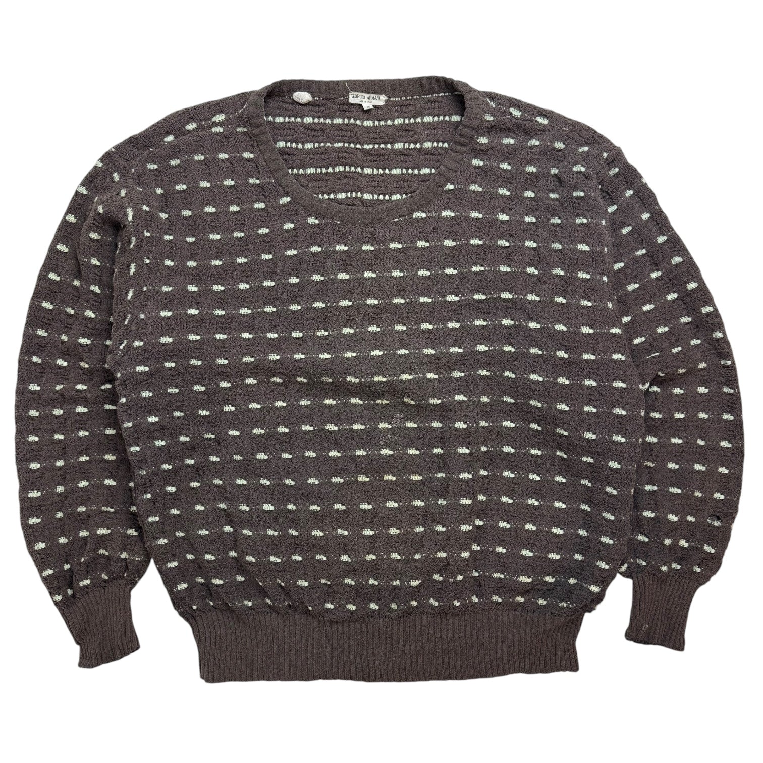 Vintage Giorgio Armani Knit Sweater Brown/Turqoise