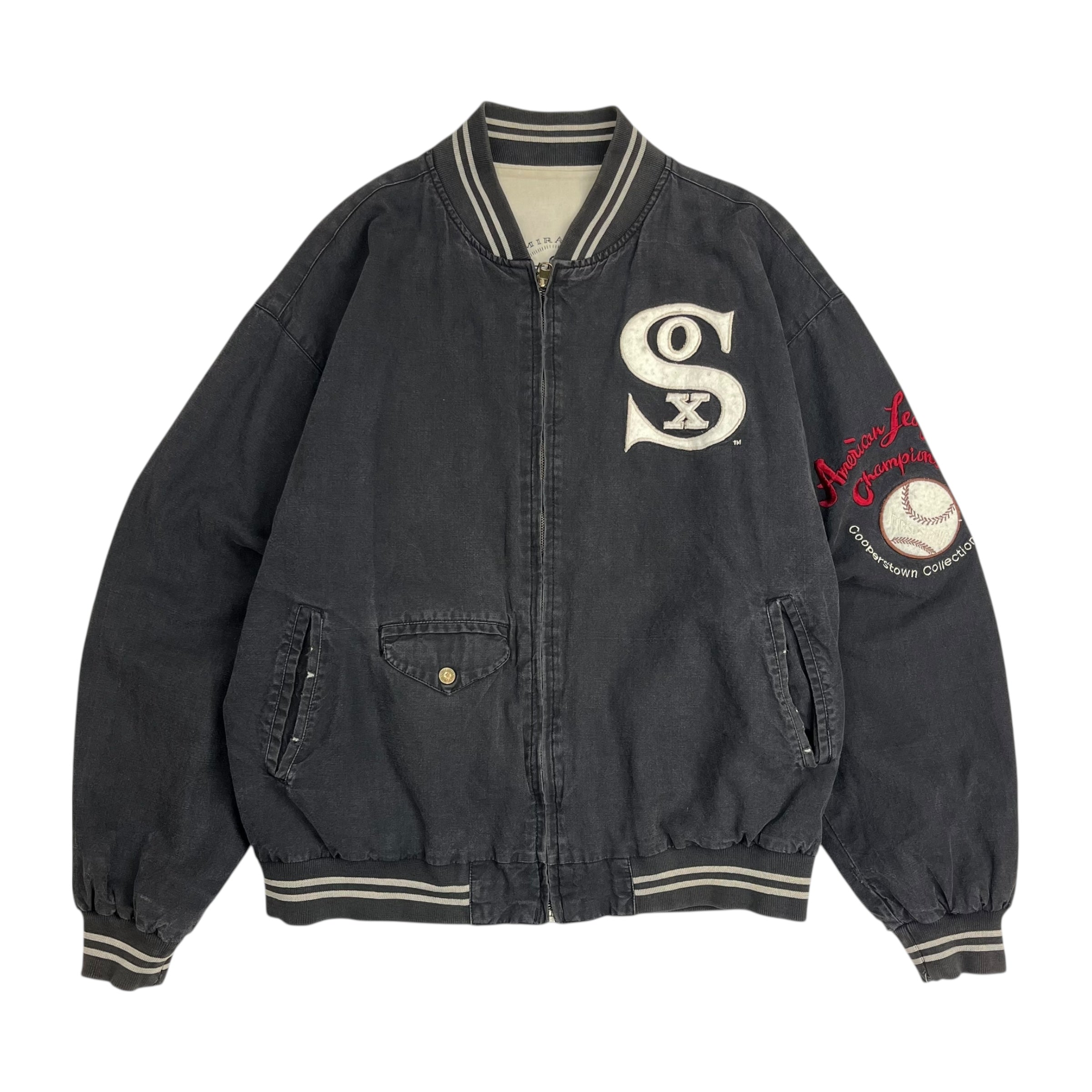 Vintage Mirage Chicago White Sox Varsity Jacket Faded Black