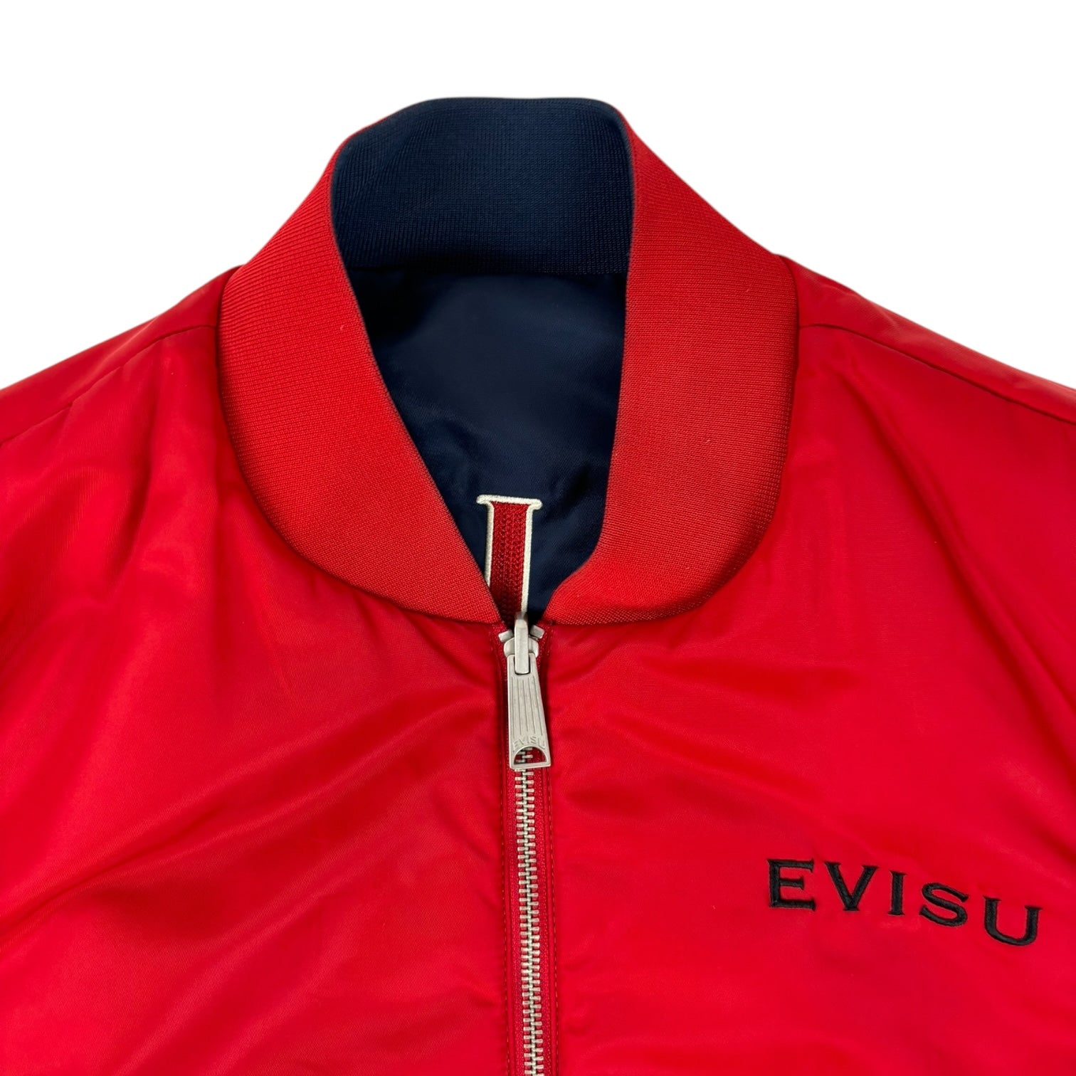 Vintage Evisu Reversible Embroidered Bomber Jacket Navy/Red