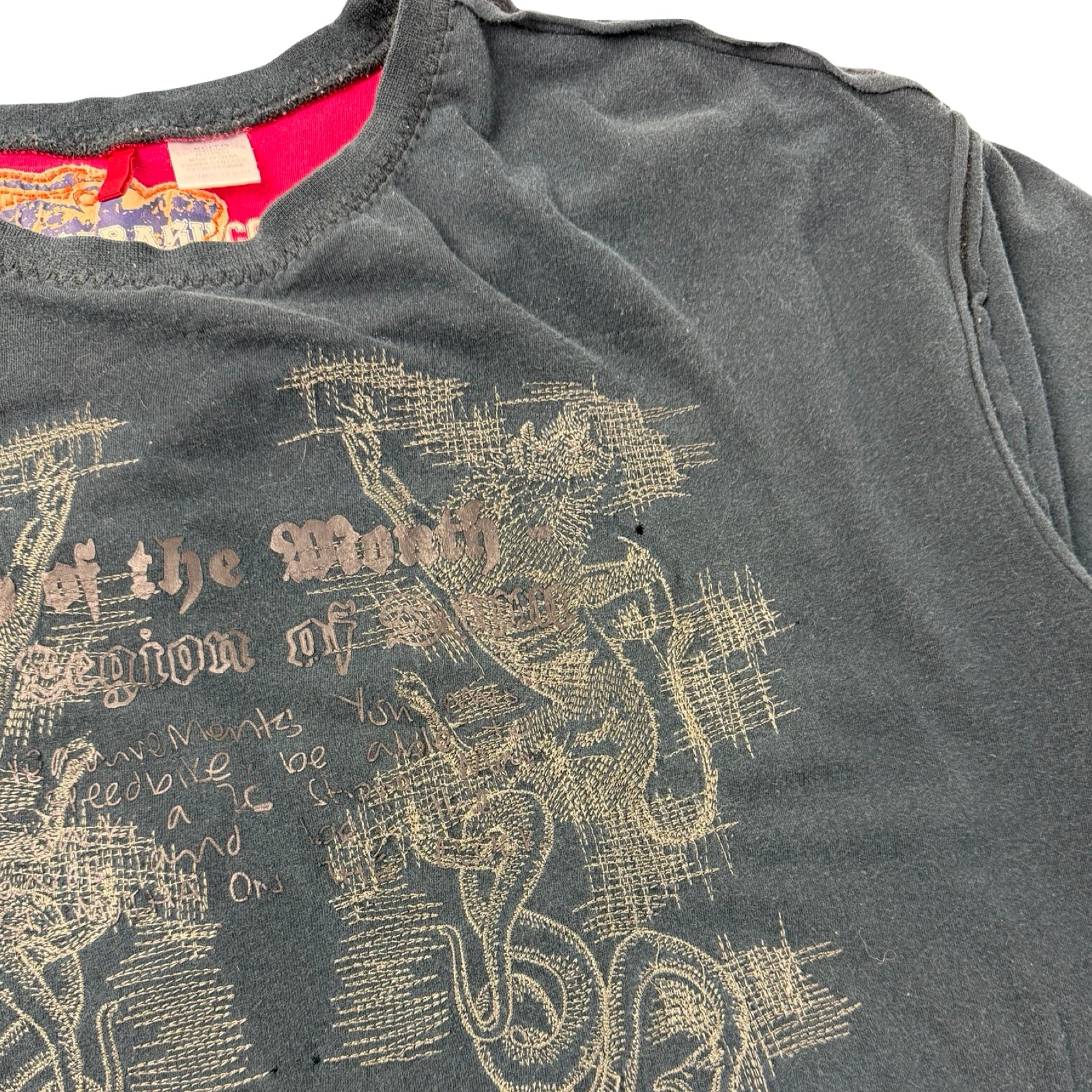 Vintage Y2K Parasuco Inside Out T-Shirt Washed Black