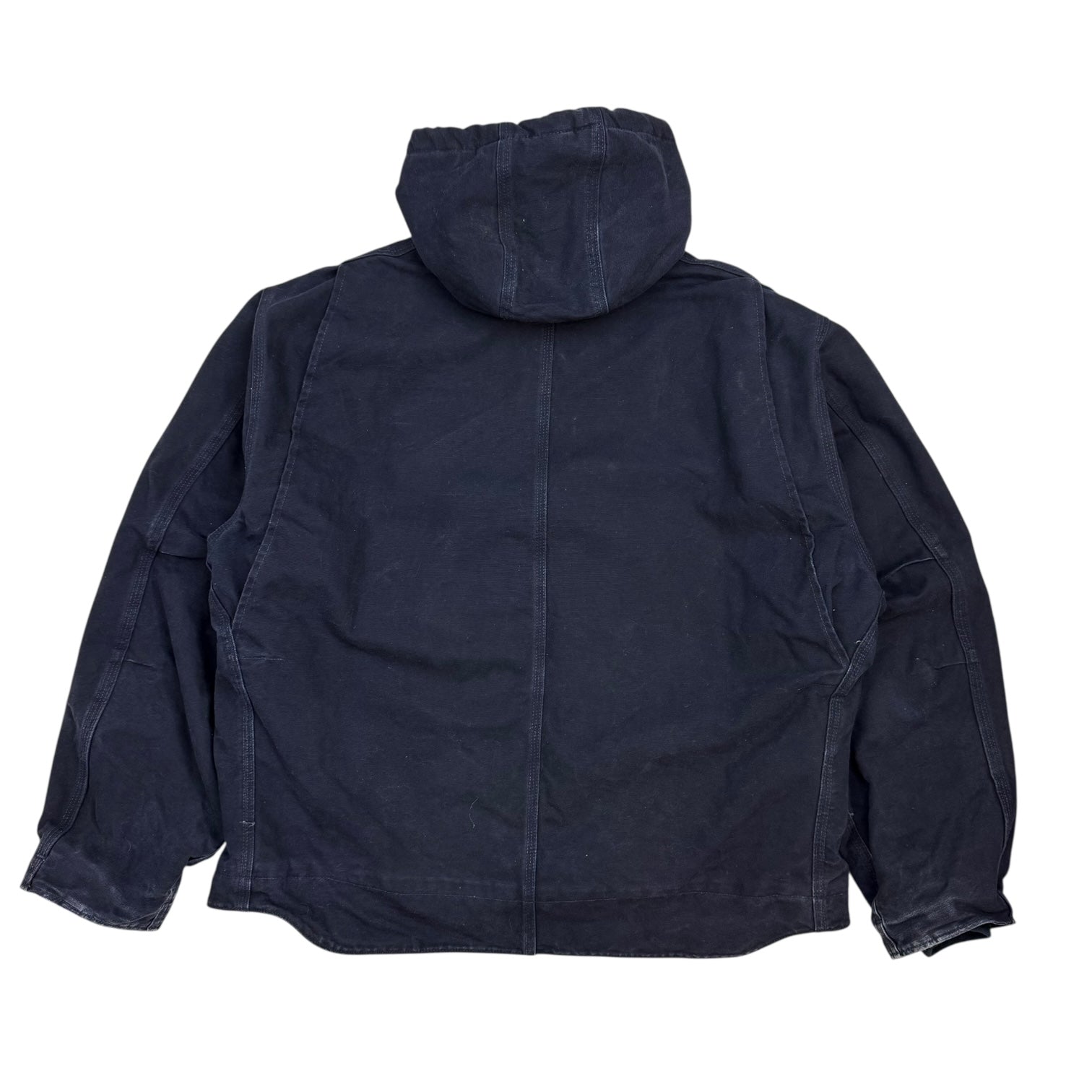 Vintage Carhartt Sherpa Lined Hooded Detroit Jacket Navy Blue