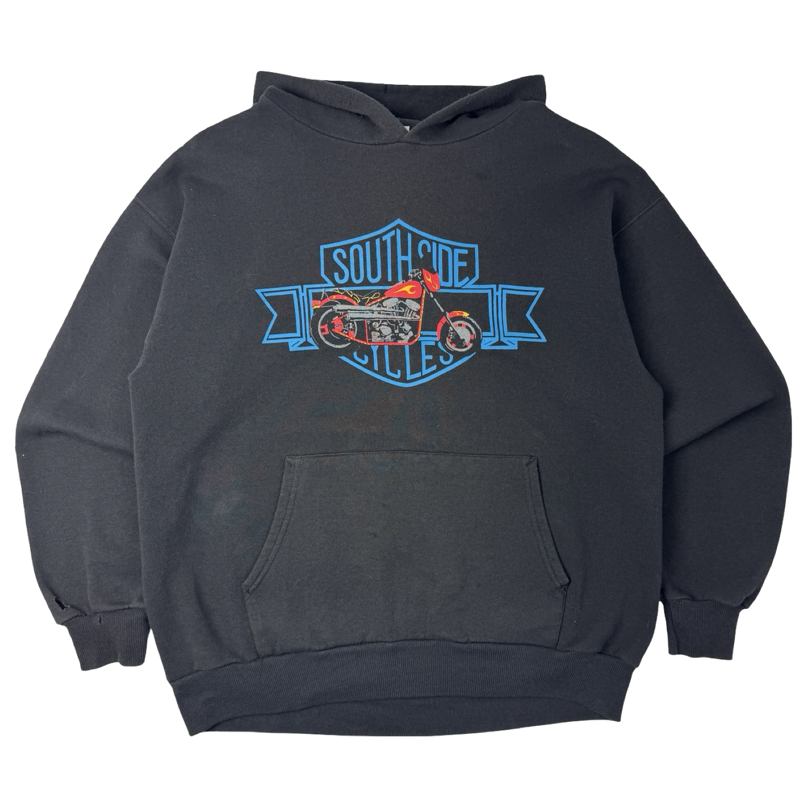Vintage Southside Cycles Biker Hoodie Black
