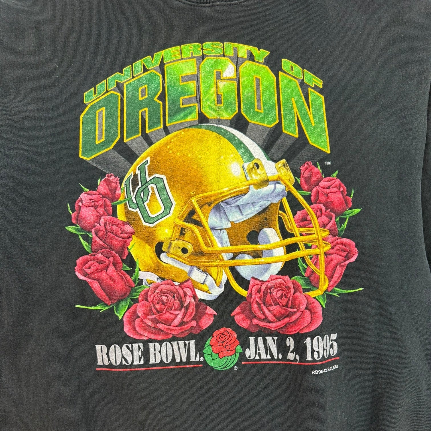 1995 University Of Oregon Rose Bowl Crewneck Black