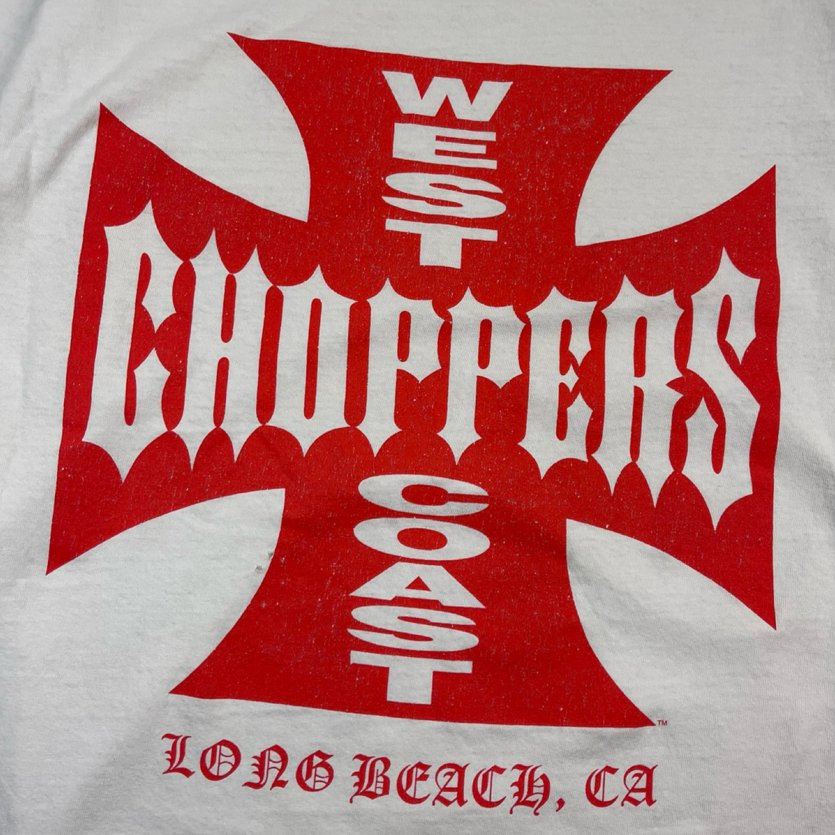 Vintage West Coast Choppers Flame Sleeve T-Shirt White