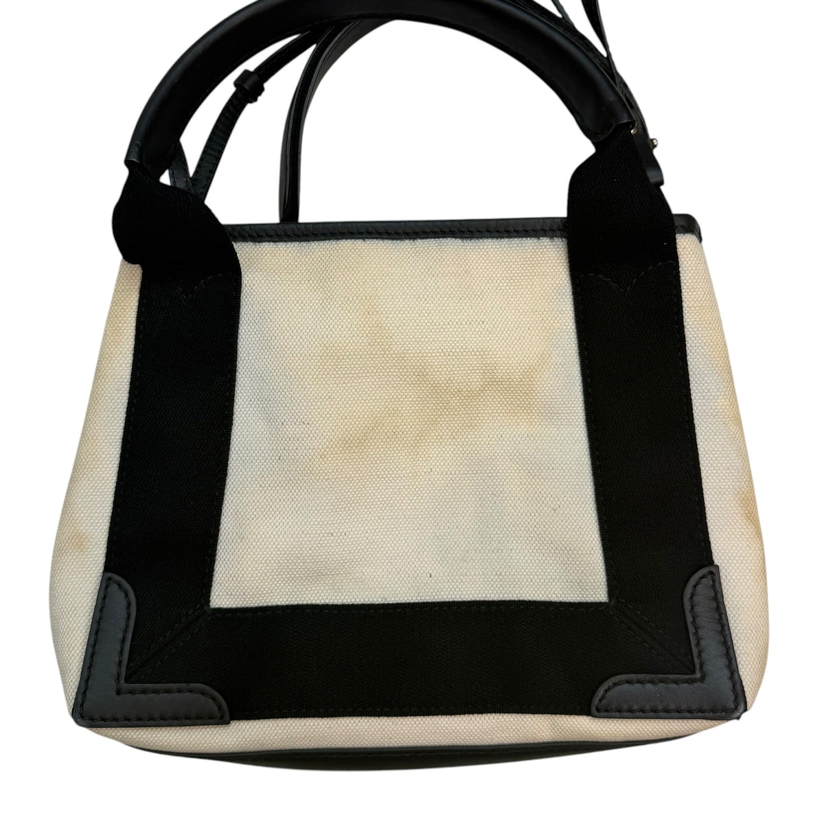 (W) Balenciaga Cabas Navy XS Logo Tote Bag