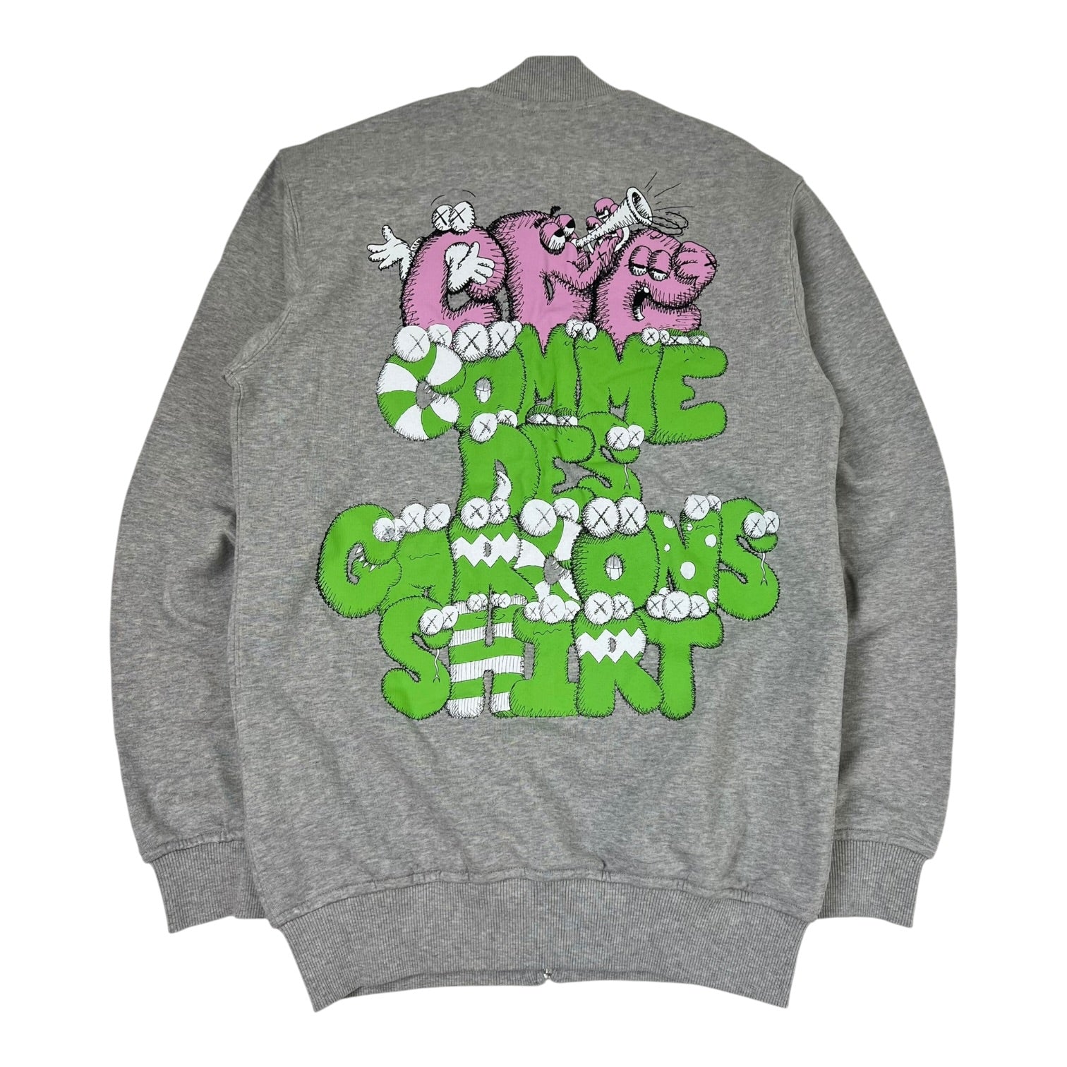 Comme des Garçons SHIRT x KAWS Graphic Zip-Up Sweatshirt Grey