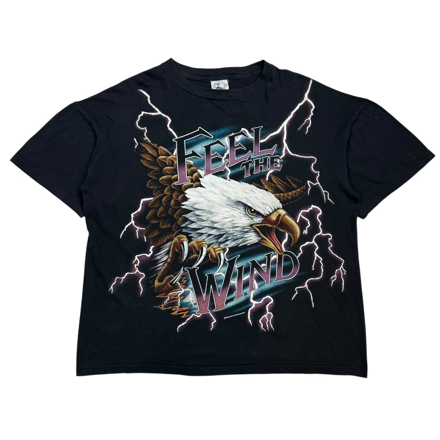 Vintage American Thunder ‘Feel The Wind’ Tee Black