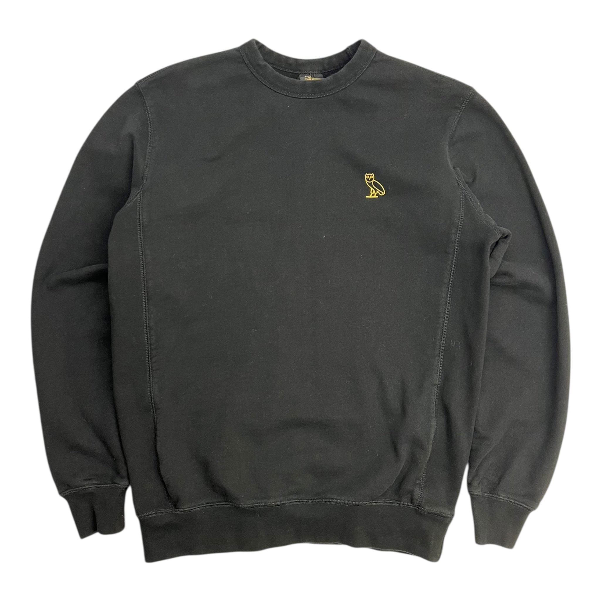 OVO Pocket Logo Cross Weave Crewneck Black