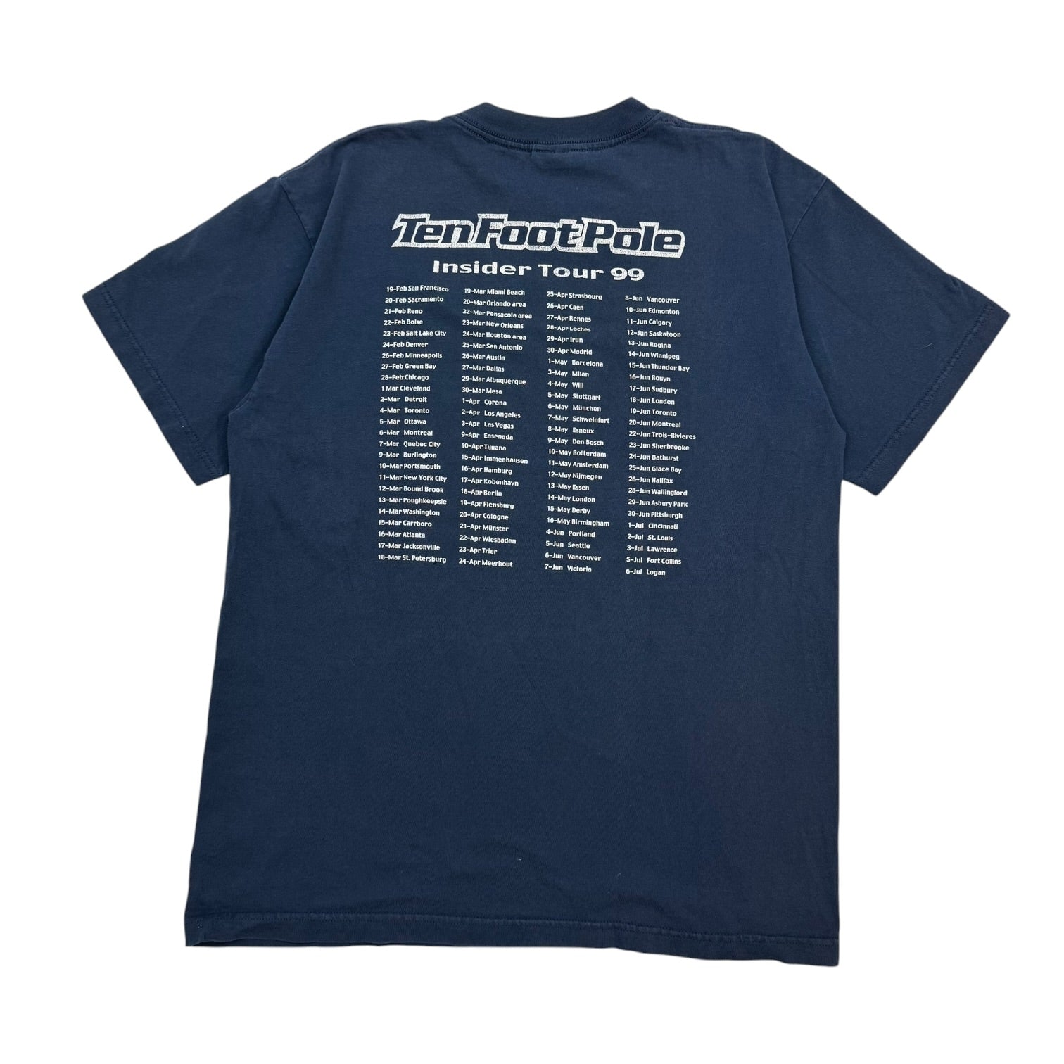 1999 Ten Foot Pole Insider Tour Tee Navy Blue