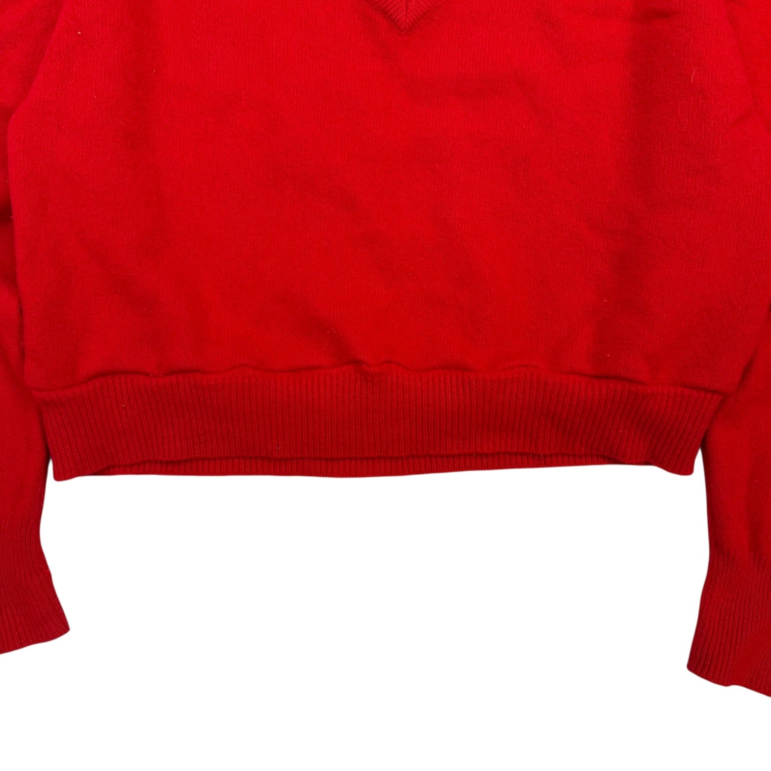 (W) Vintage V Neck Knit Sweater Red