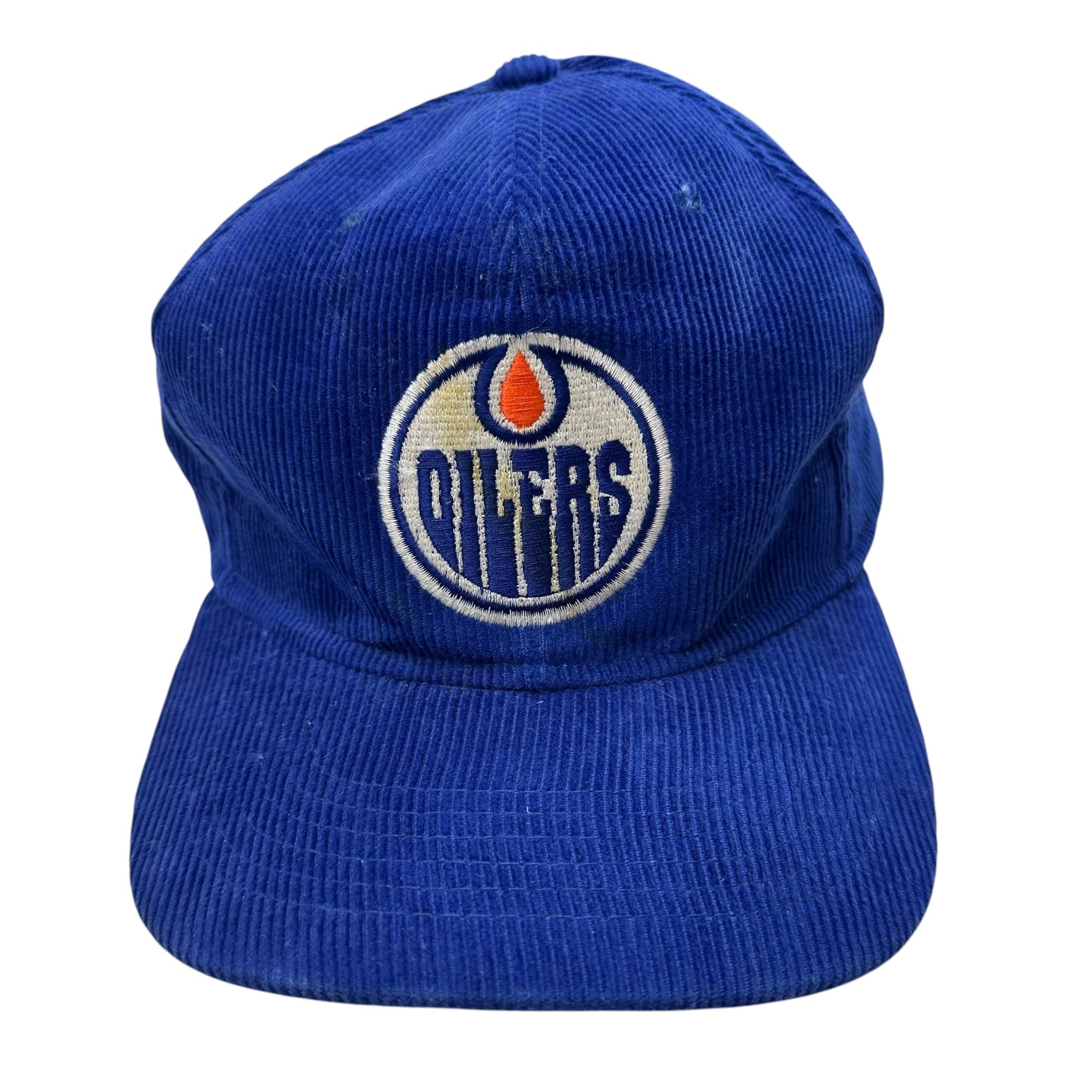 Vintage Edmonton Oilers Corduroy Hat Blue