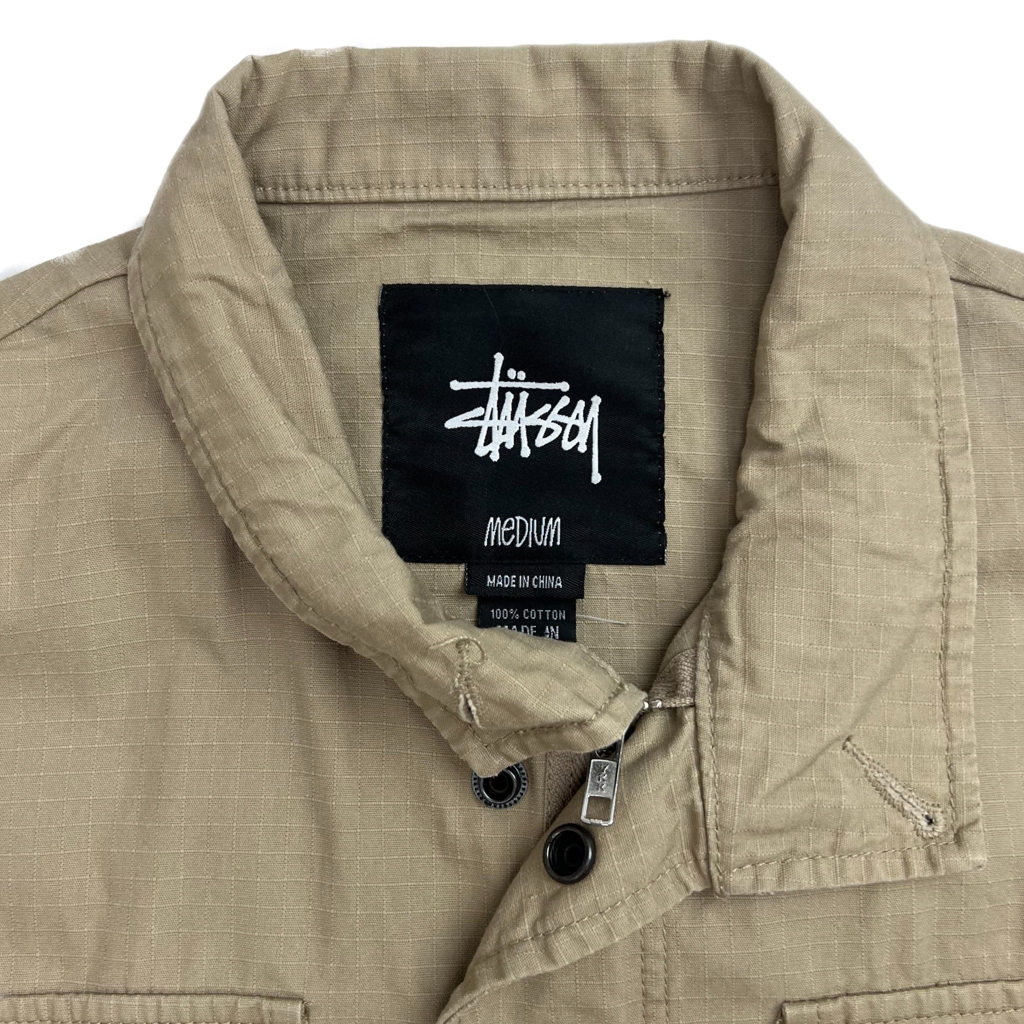 Vintage Stussy Military Jacket Tan