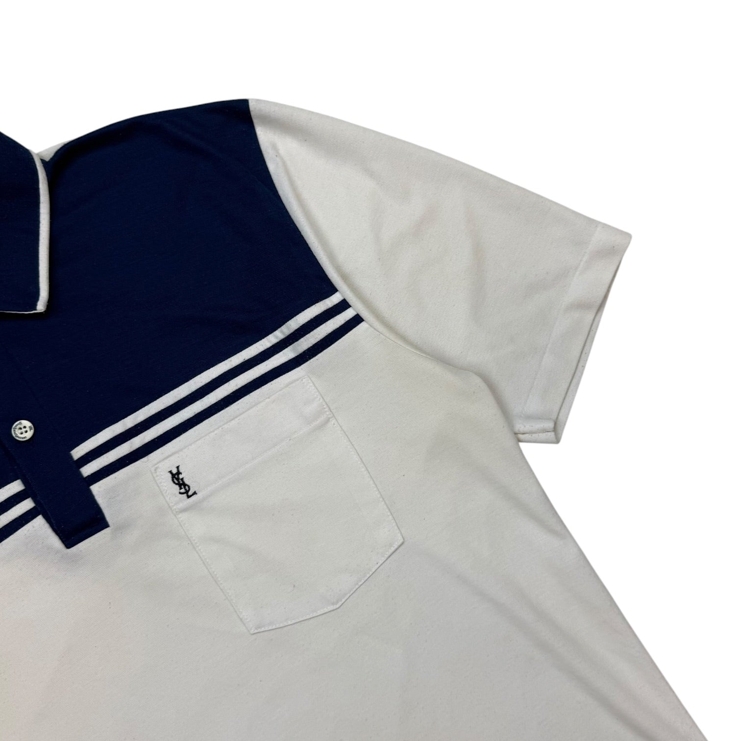 Vintage YSL Sports Wear Polo Blue/White