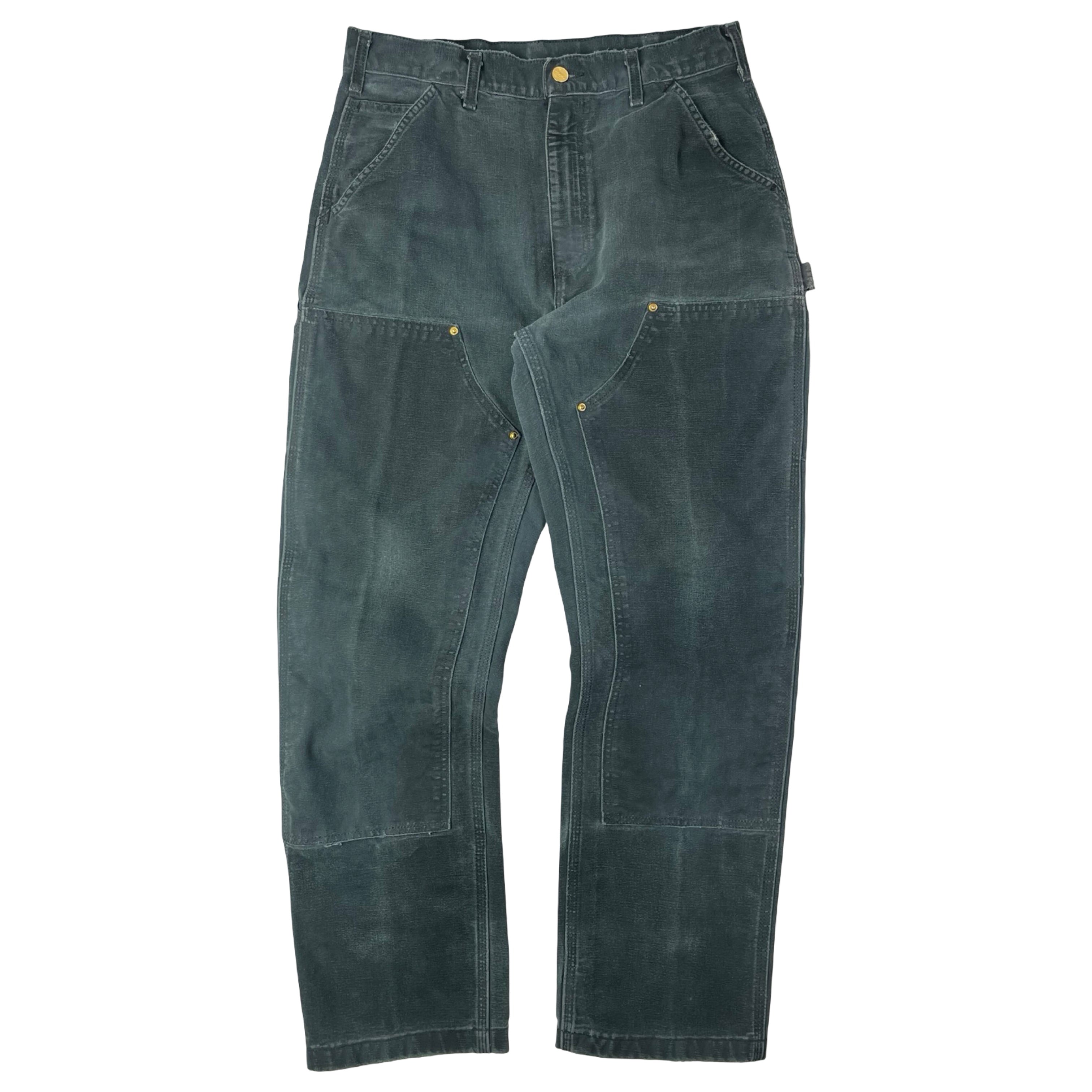 Vintage Carhartt Double Knee Carpenter Pants Faded Black