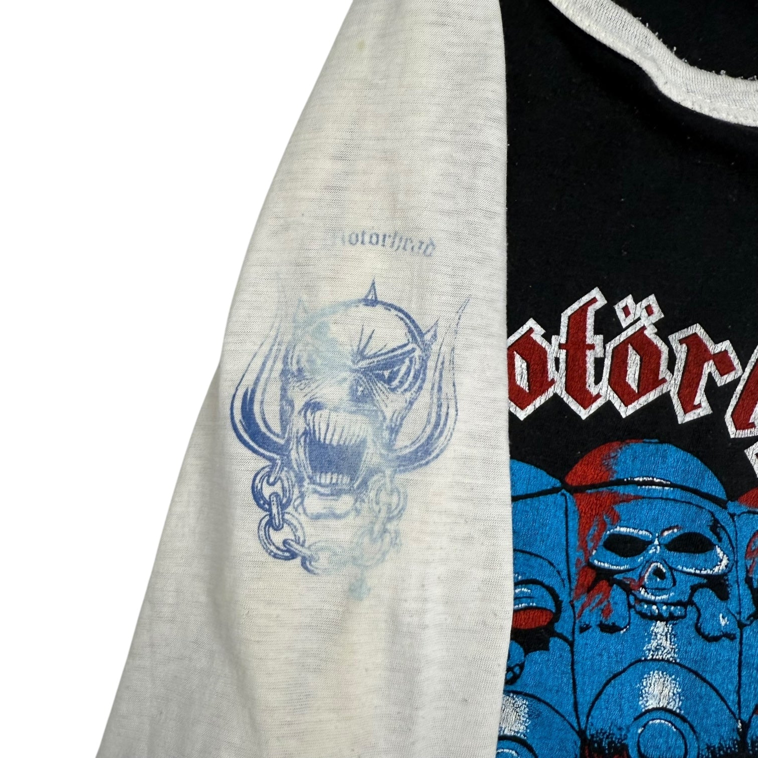 1980s Motörhead Iron Fist Ace Of Spades Raglan Tee Black/White