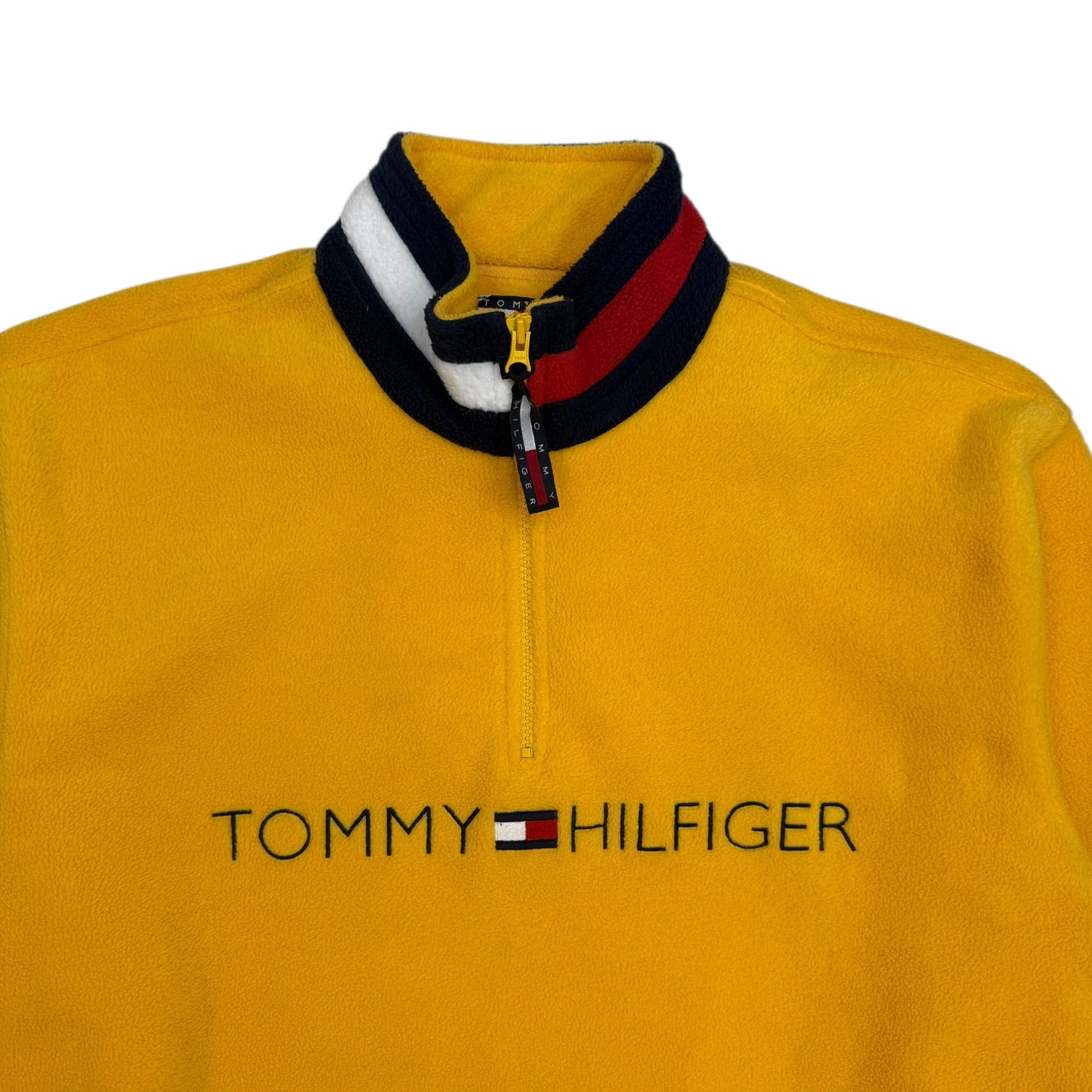Vintage Tommy Hilfiger Fleece Quarter Zip Yellow