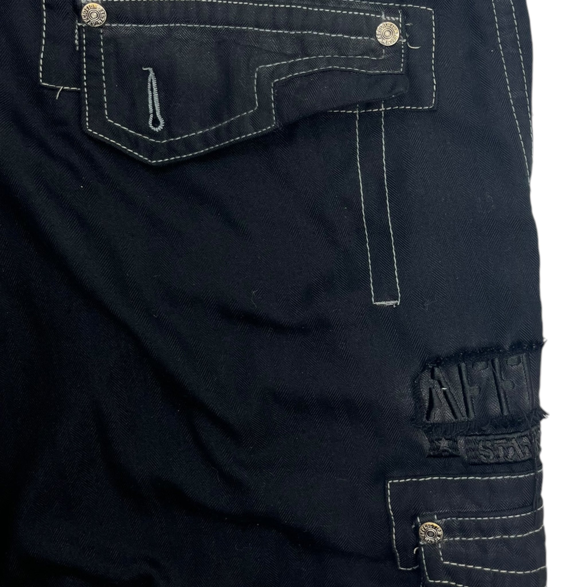 Affliction Contrast Stitch Cargo Shorts Black