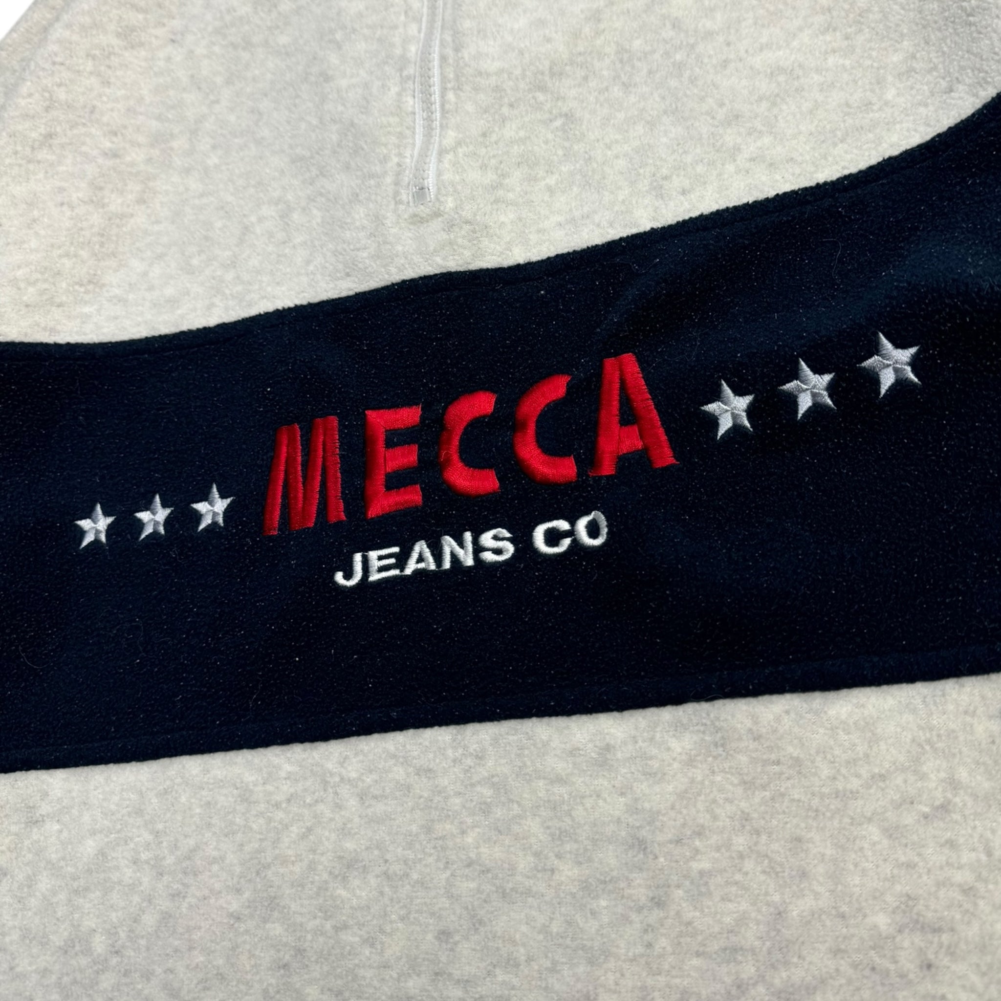 Vintage Y2K Mecca Embroidered Quarter Zip Fleece Sweater