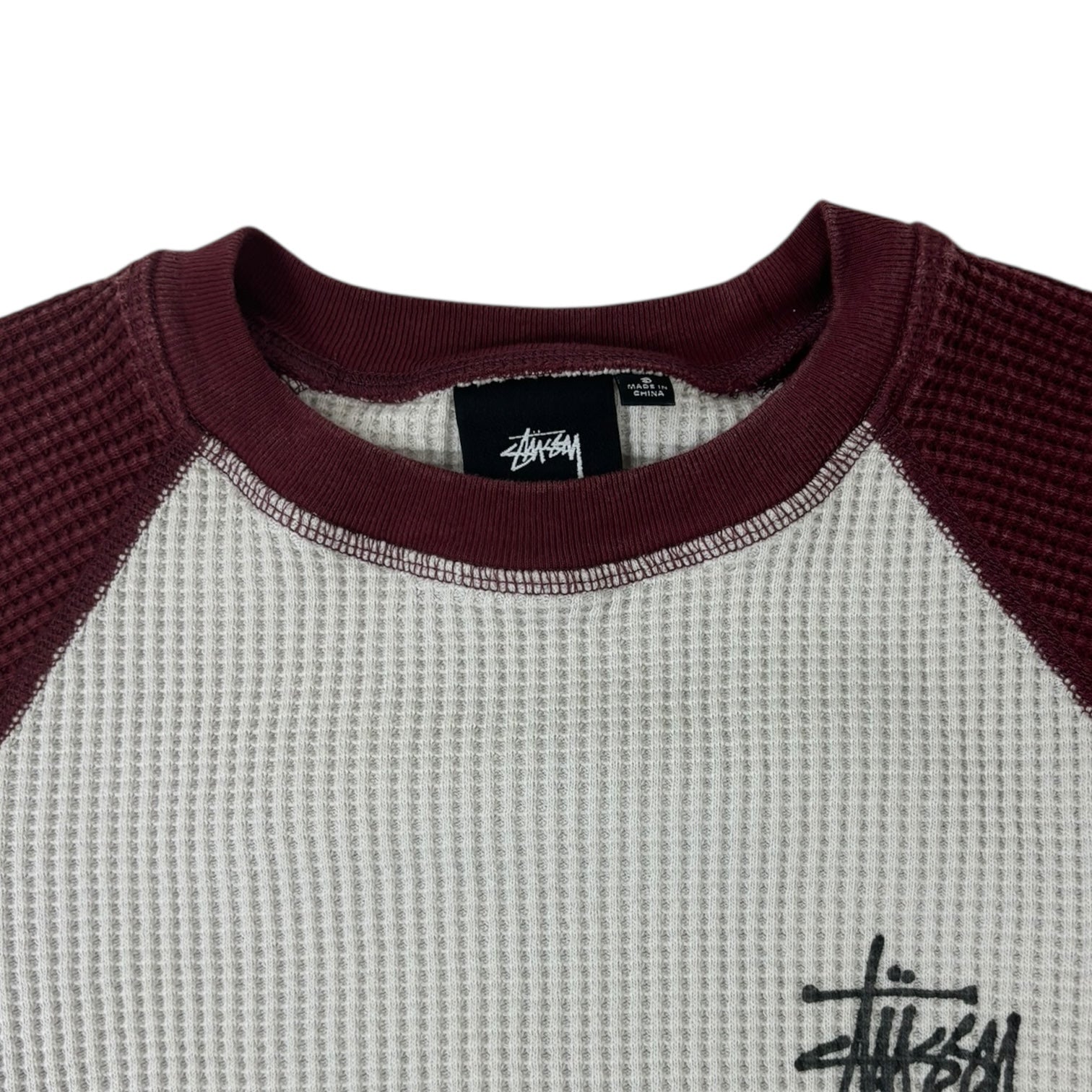 Stussy Two-Tone Raglan Thermal Burgundy
