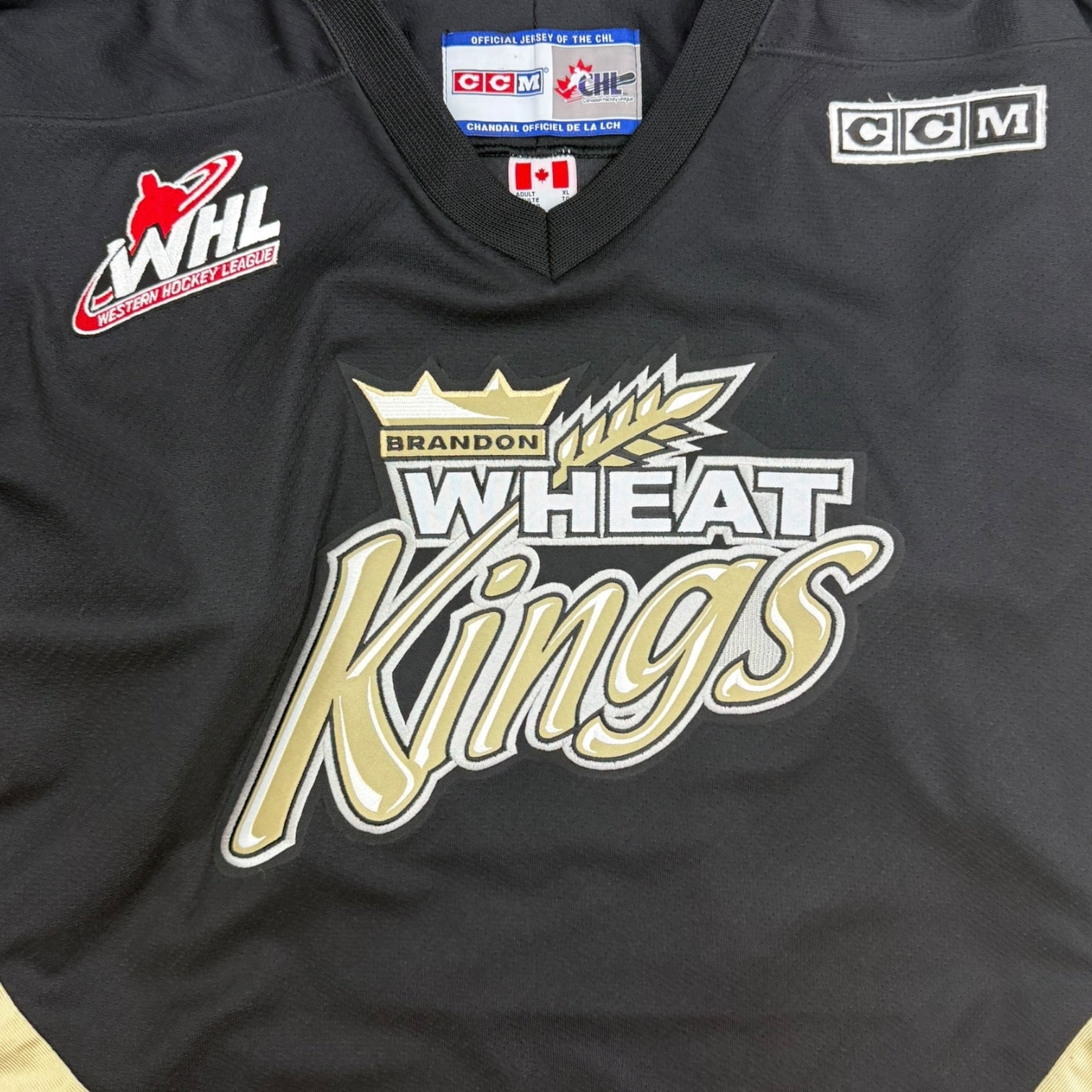 Vintage CCM Brandon Wheat Kings Jersey Black
